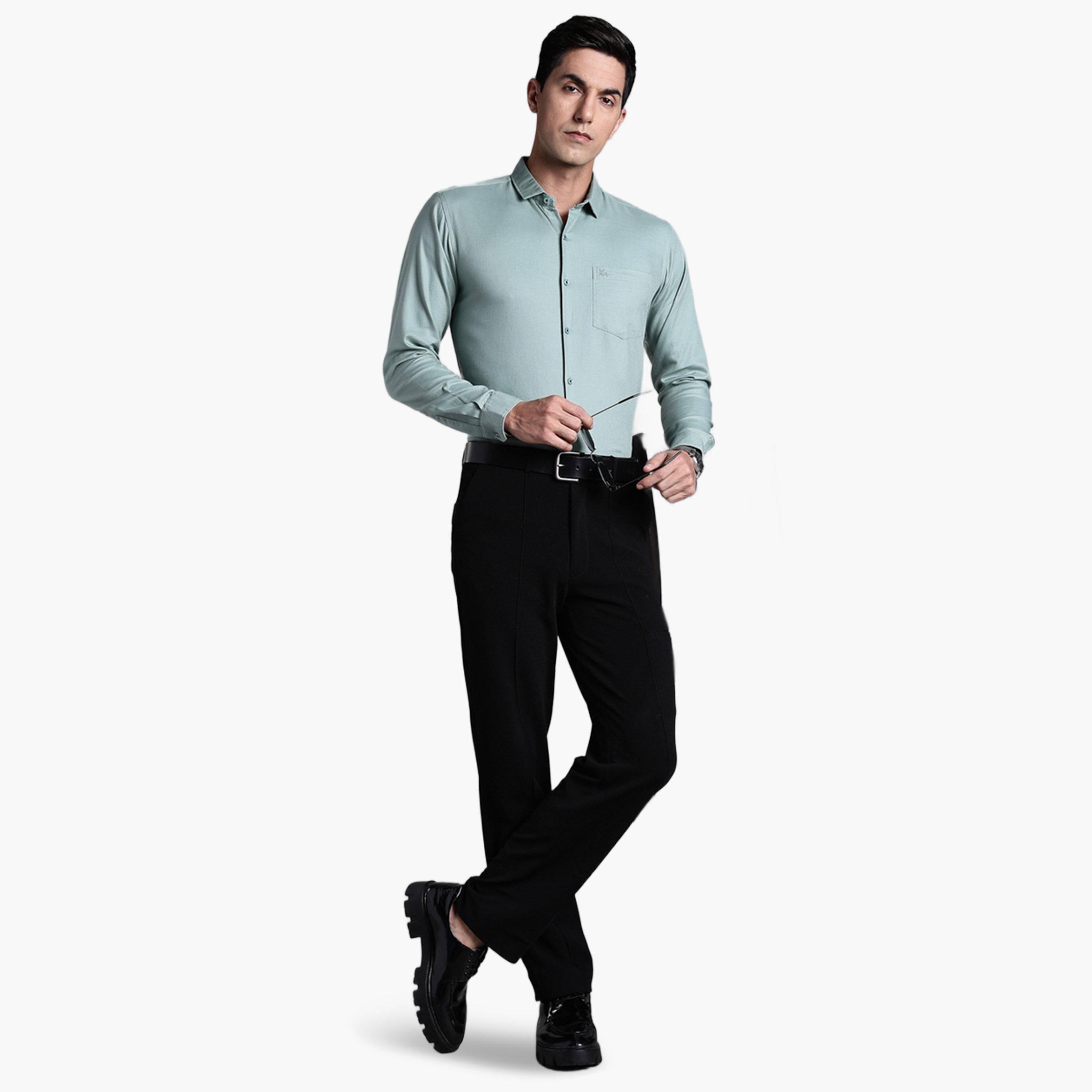 قميص رسمي أخضر بقصة سليم فيت-men-clothing-shirts-image-6