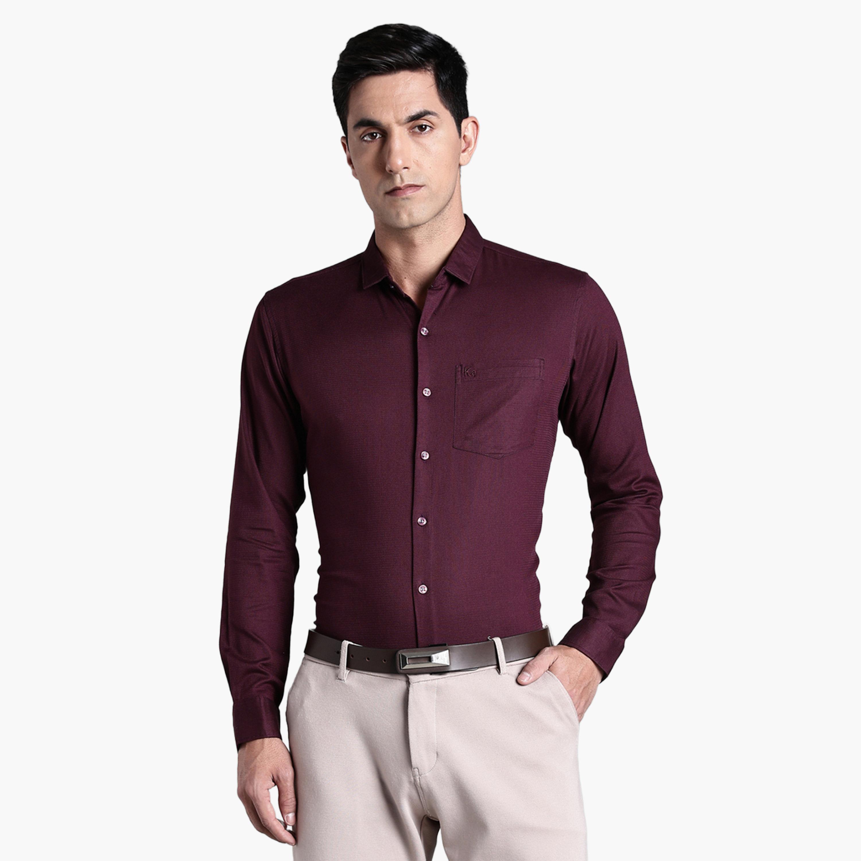 KUONS AVENUE X Styli Men Solid Purple Formal Shirt-men-clothing-shirts-image-1