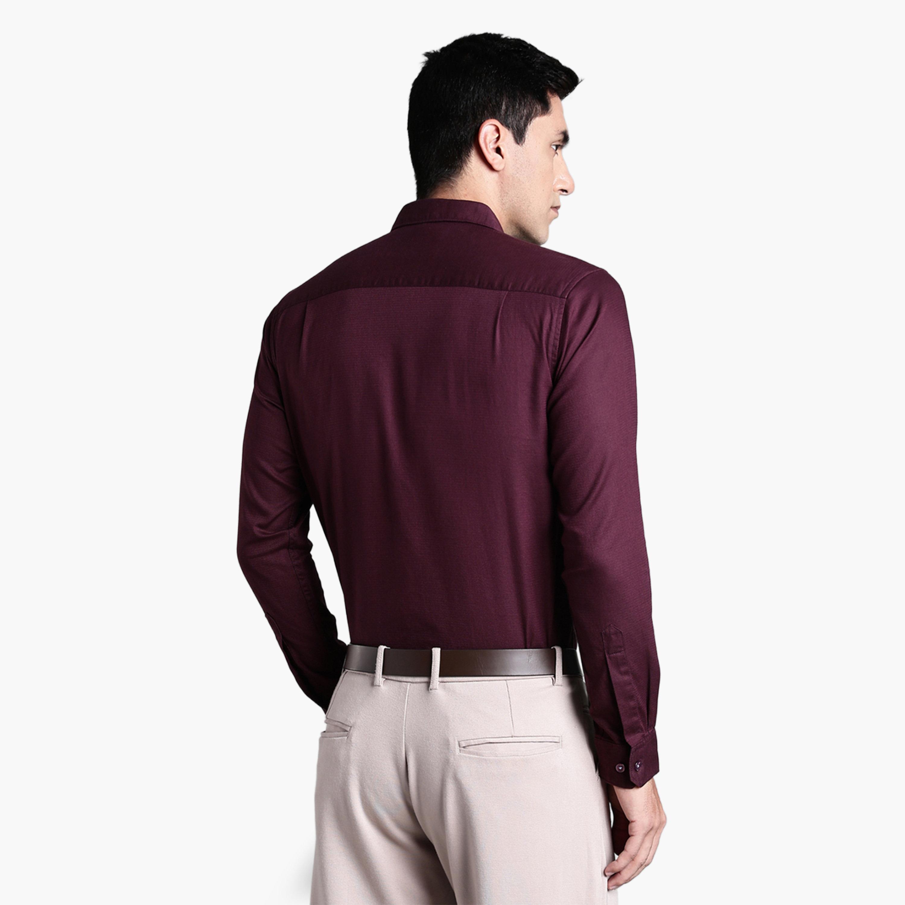 KUONS AVENUE X Styli Men Solid Purple Formal Shirt-men-clothing-shirts-image-3