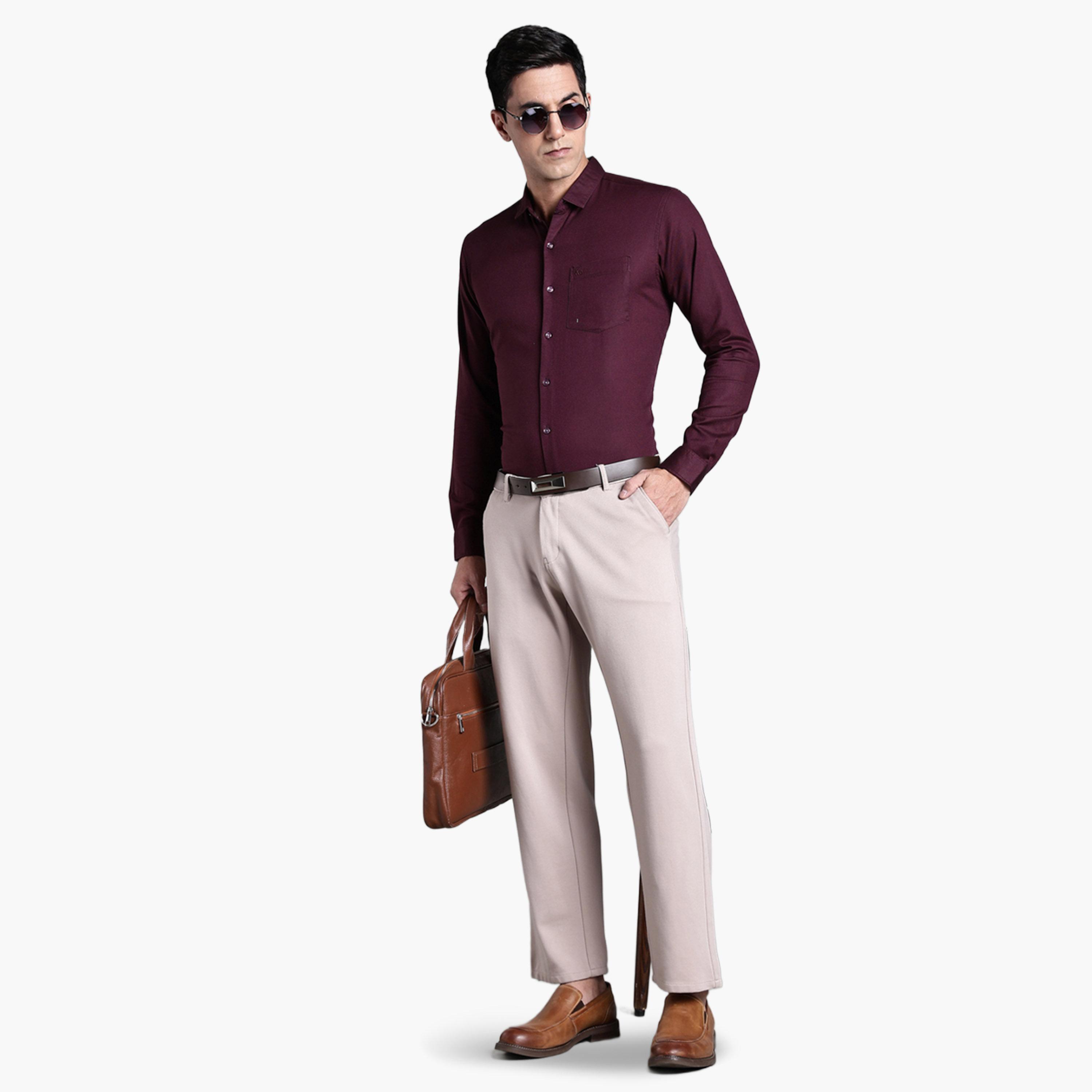 KUONS AVENUE X Styli Men Solid Purple Formal Shirt-men-clothing-shirts-image-6