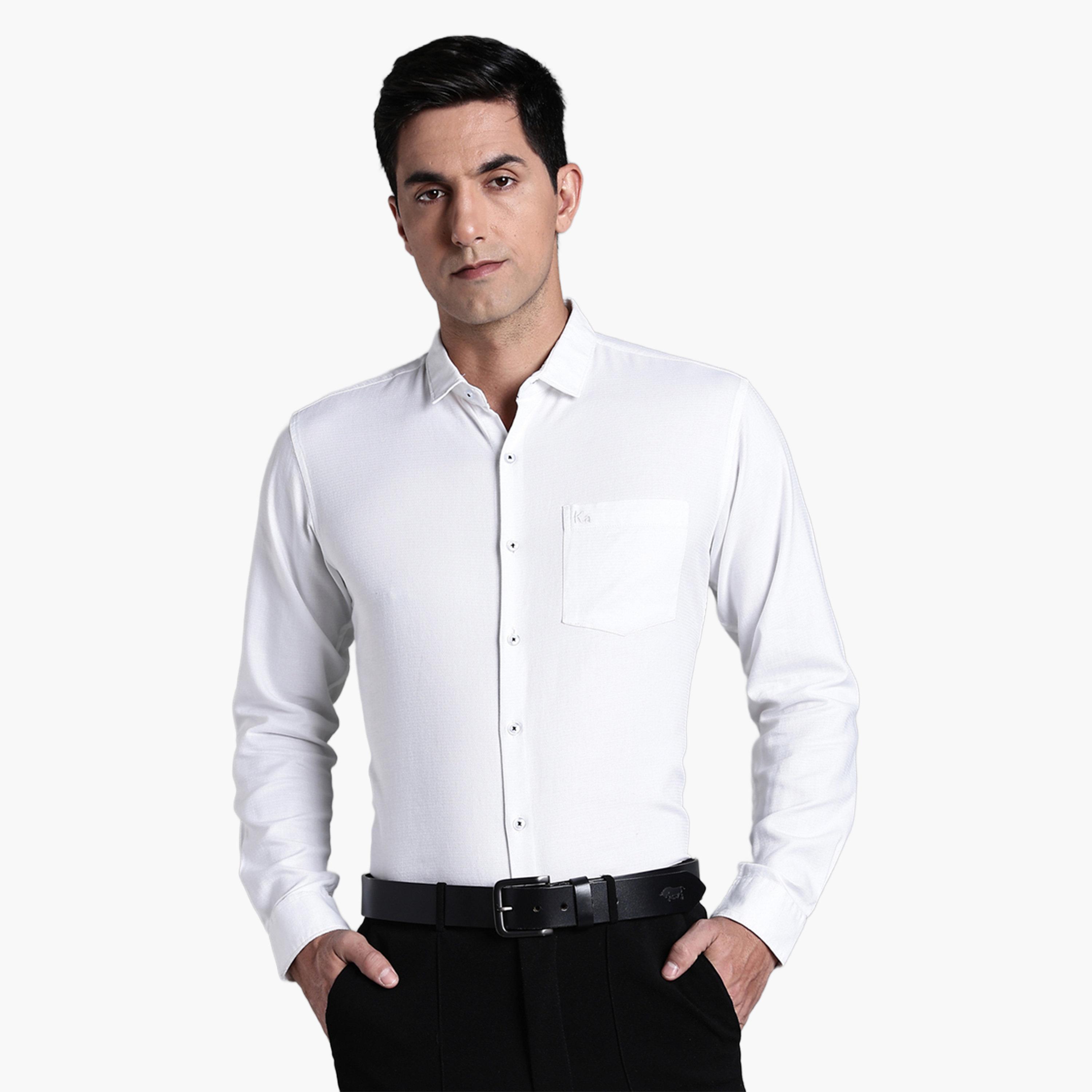 KUONS AVENUE X Styli Men White Spread Collar Formal Shirt-men-clothing-shirts-image-1