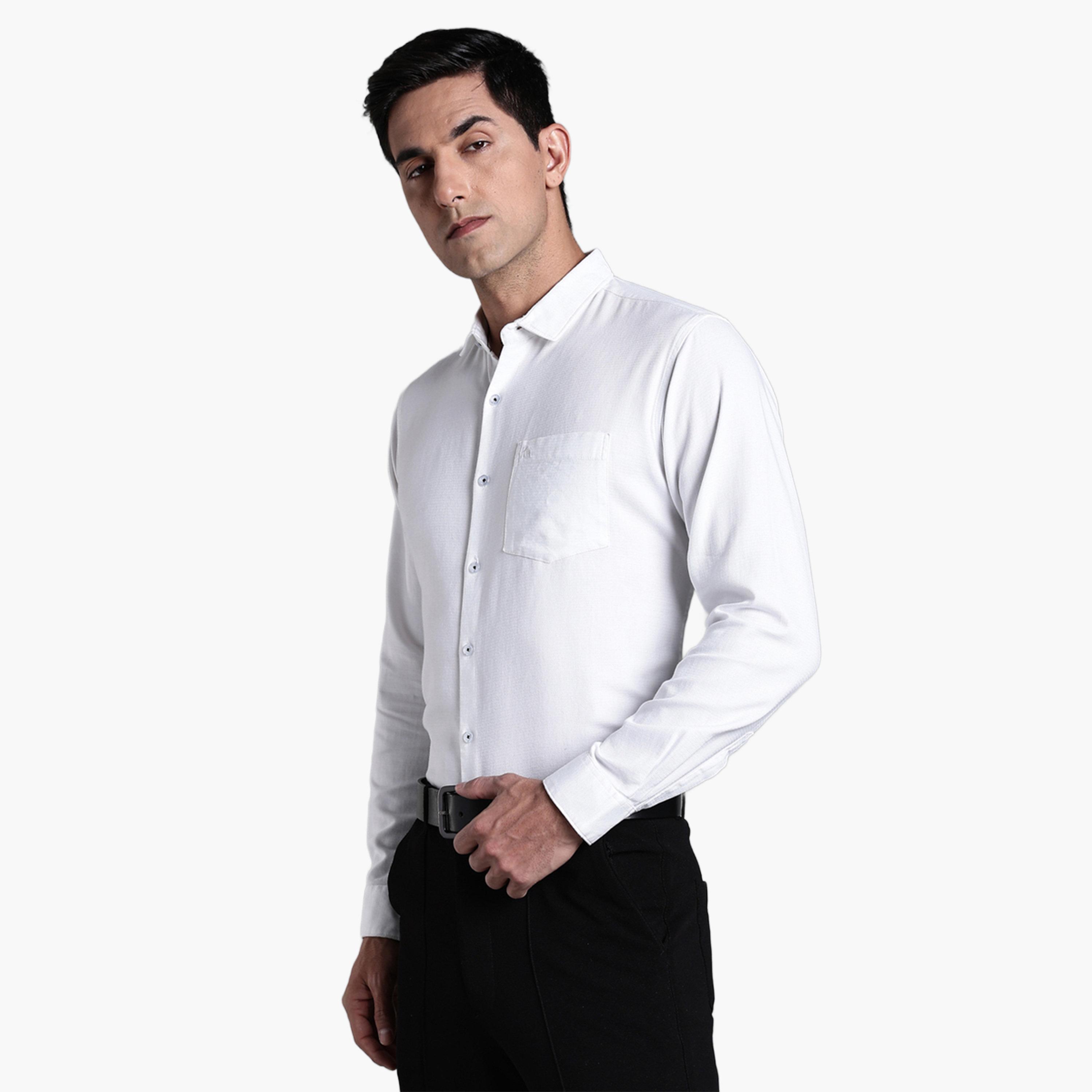 قميص رسمي رجالي أبيض ياقة واسعة-men-clothing-shirts-image-4