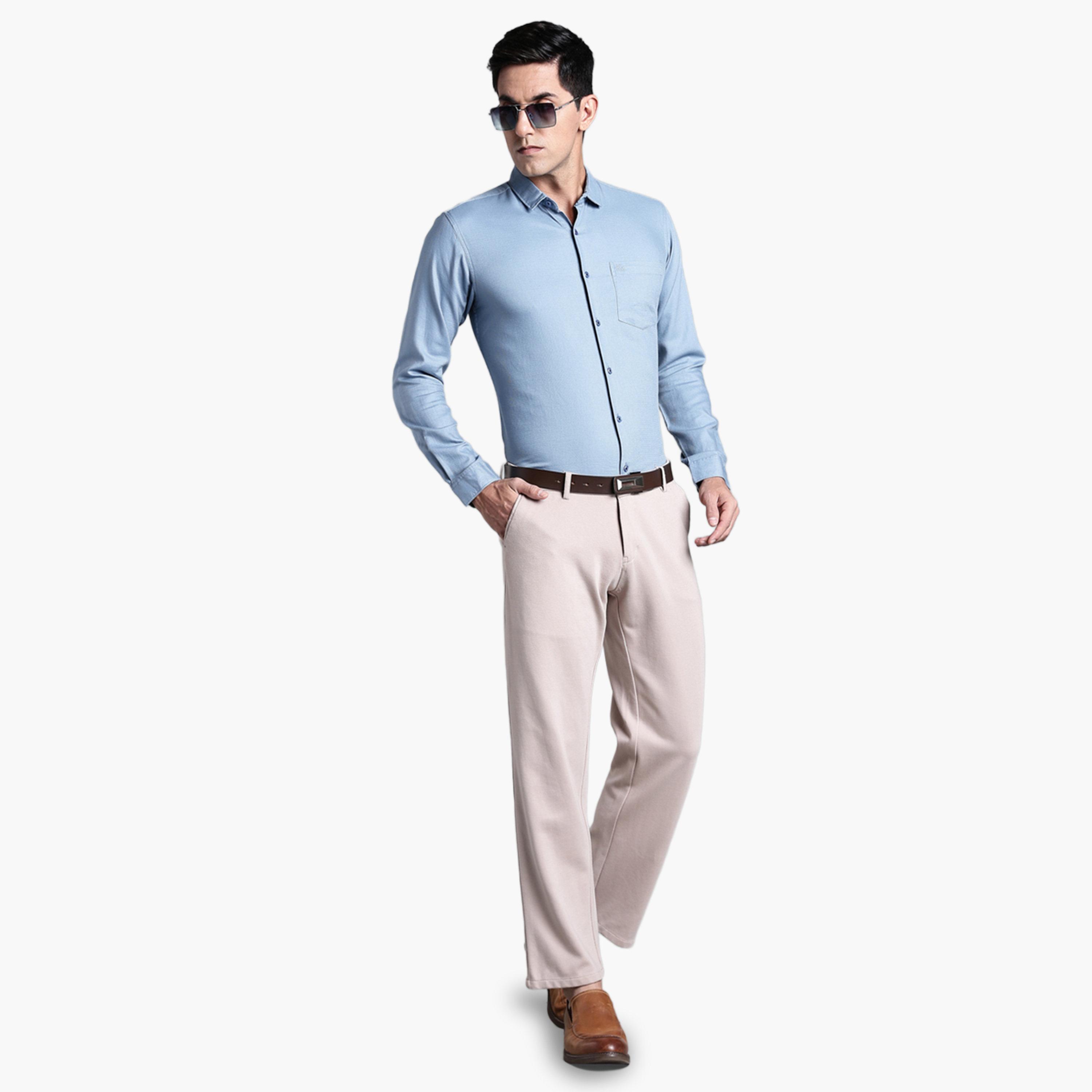 KUONS AVENUE X Styli Men Light Blue Cotton Formal Shirt-men-clothing-shirts-image-2