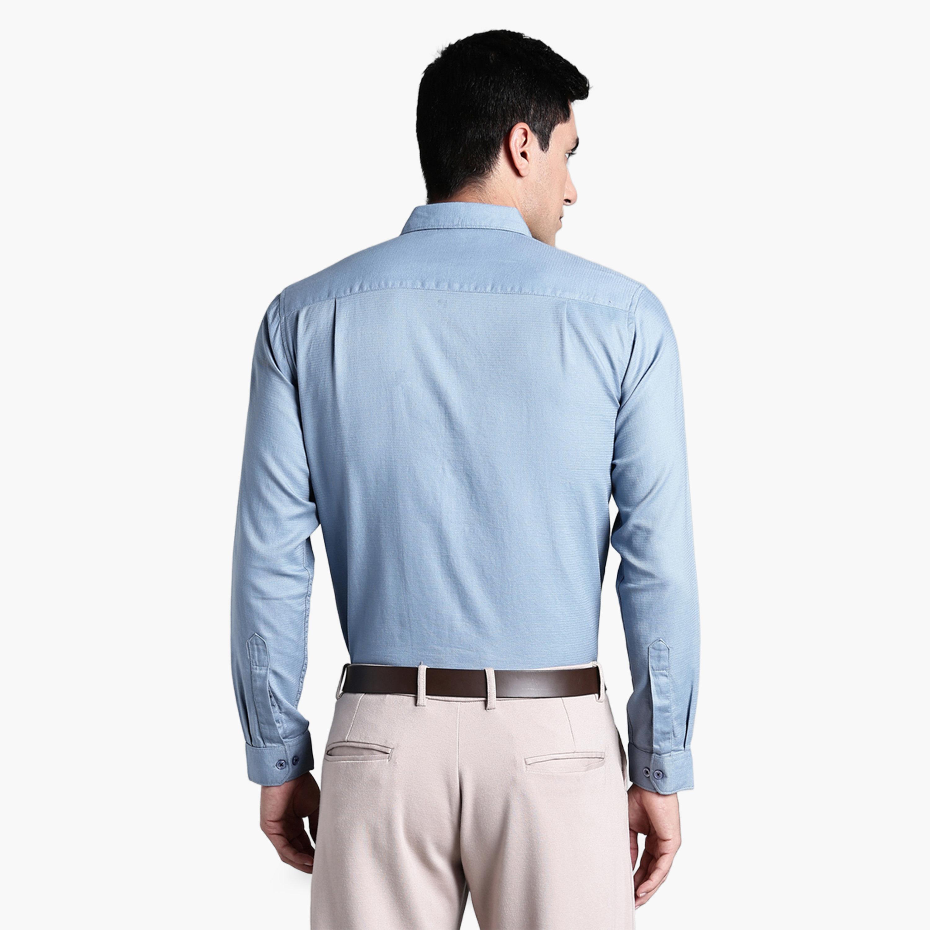 KUONS AVENUE X Styli Men Light Blue Cotton Formal Shirt-men-clothing-shirts-image-3