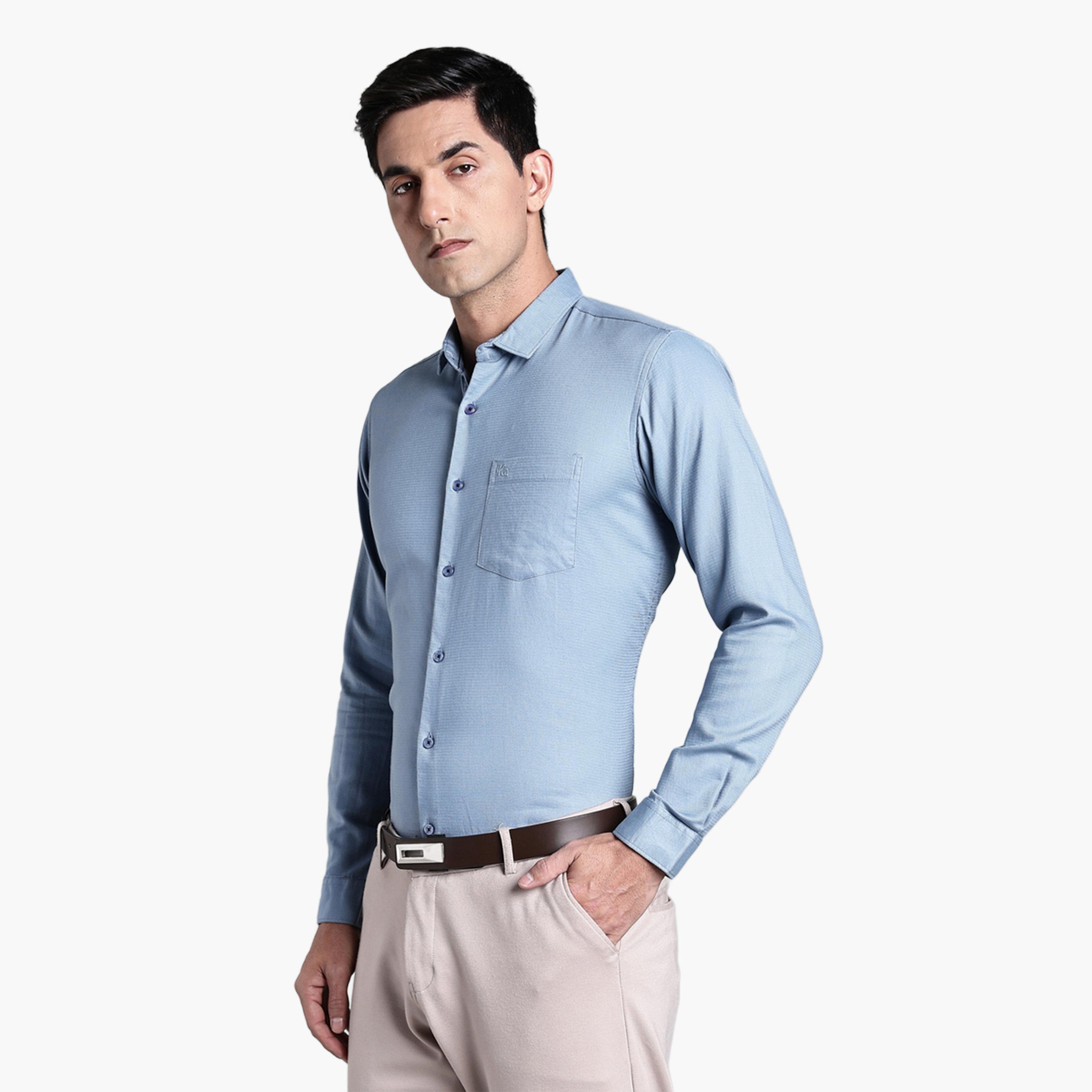 KUONS AVENUE X Styli Men Light Blue Cotton Formal Shirt-men-clothing-shirts-image-4