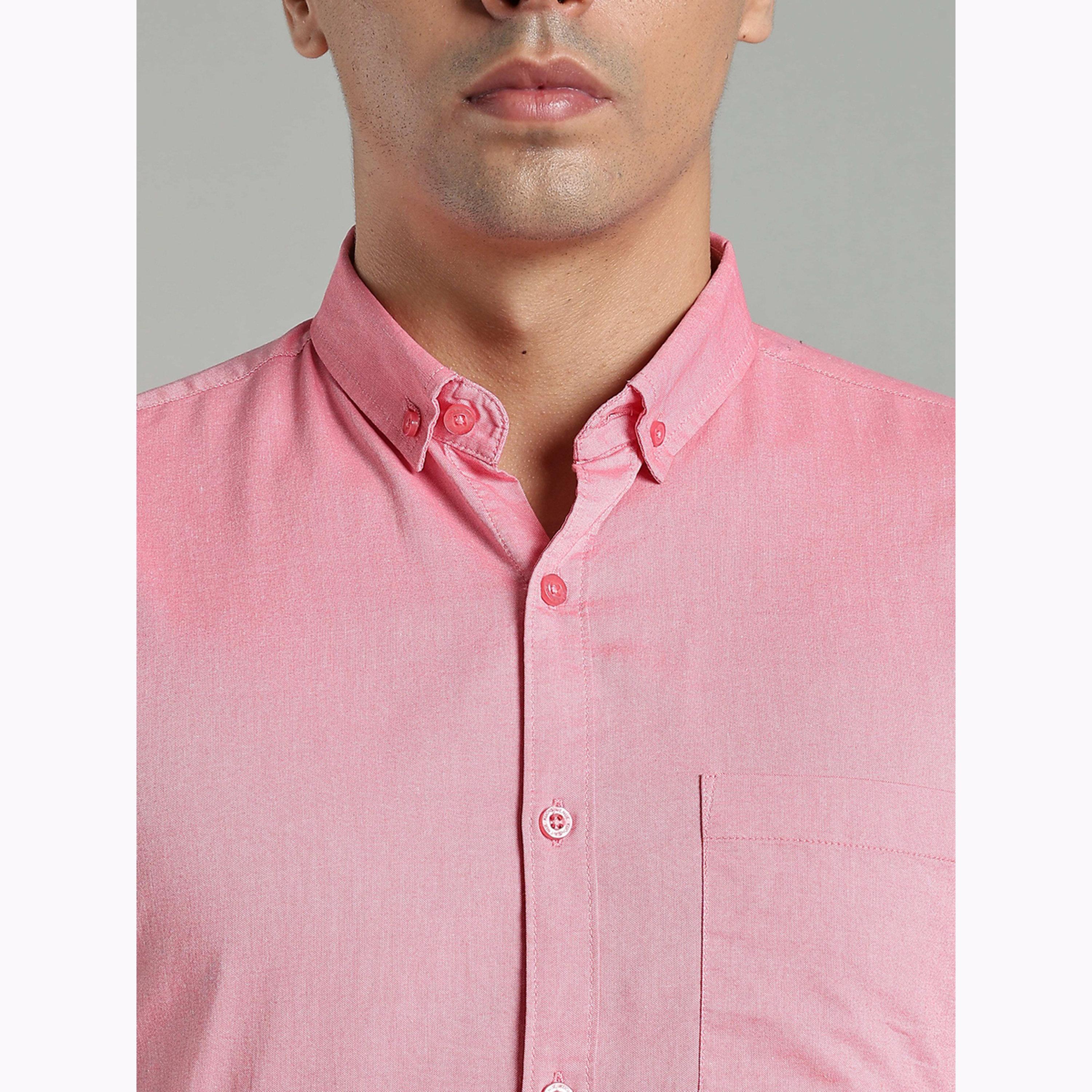 قميص أكسفورد رجالي وردي بأكمام قصيرة-men-clothing-shirts-image-6