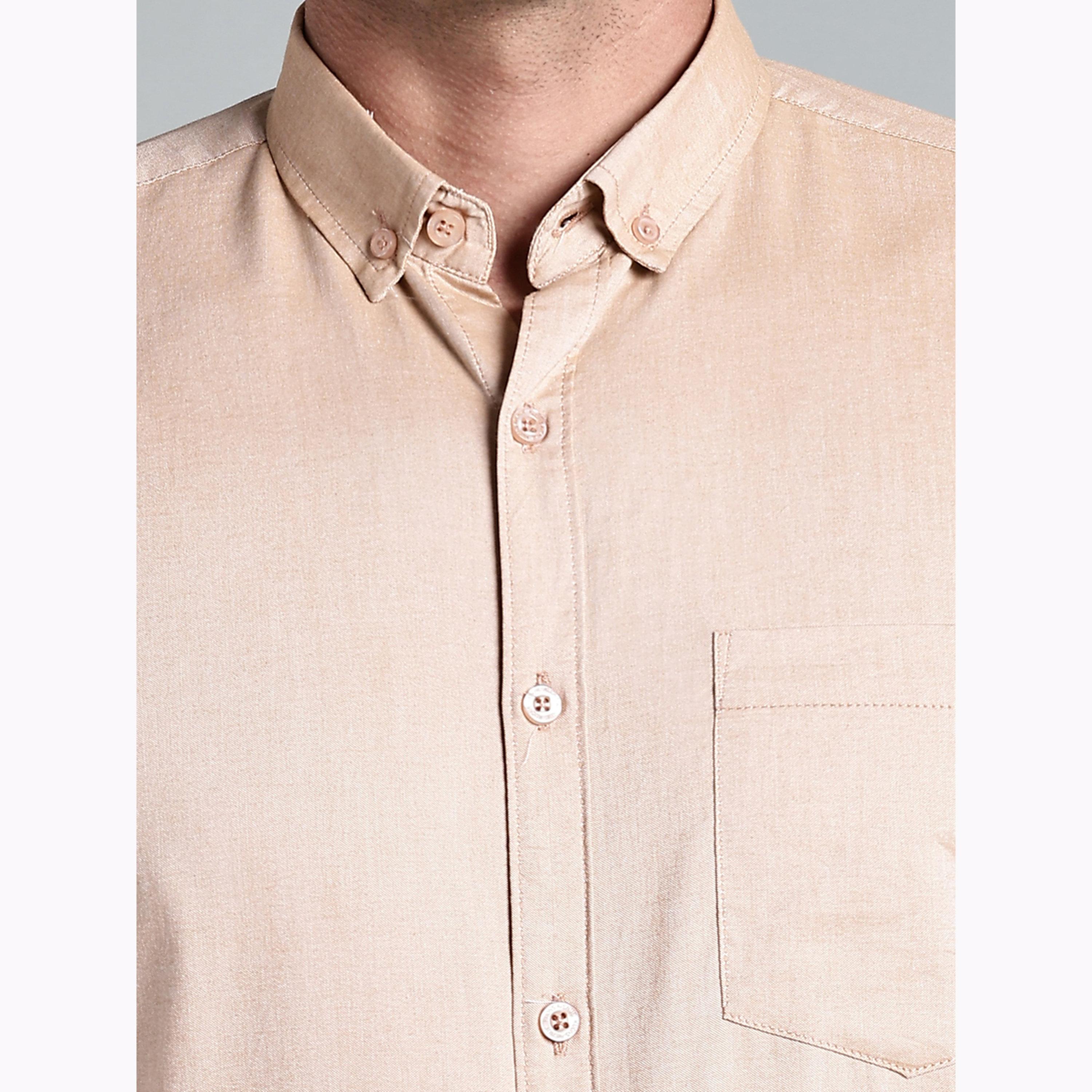 قميص أكسفورد رجالي بيج بأكمام قصيرة-men-clothing-shirts-image-6