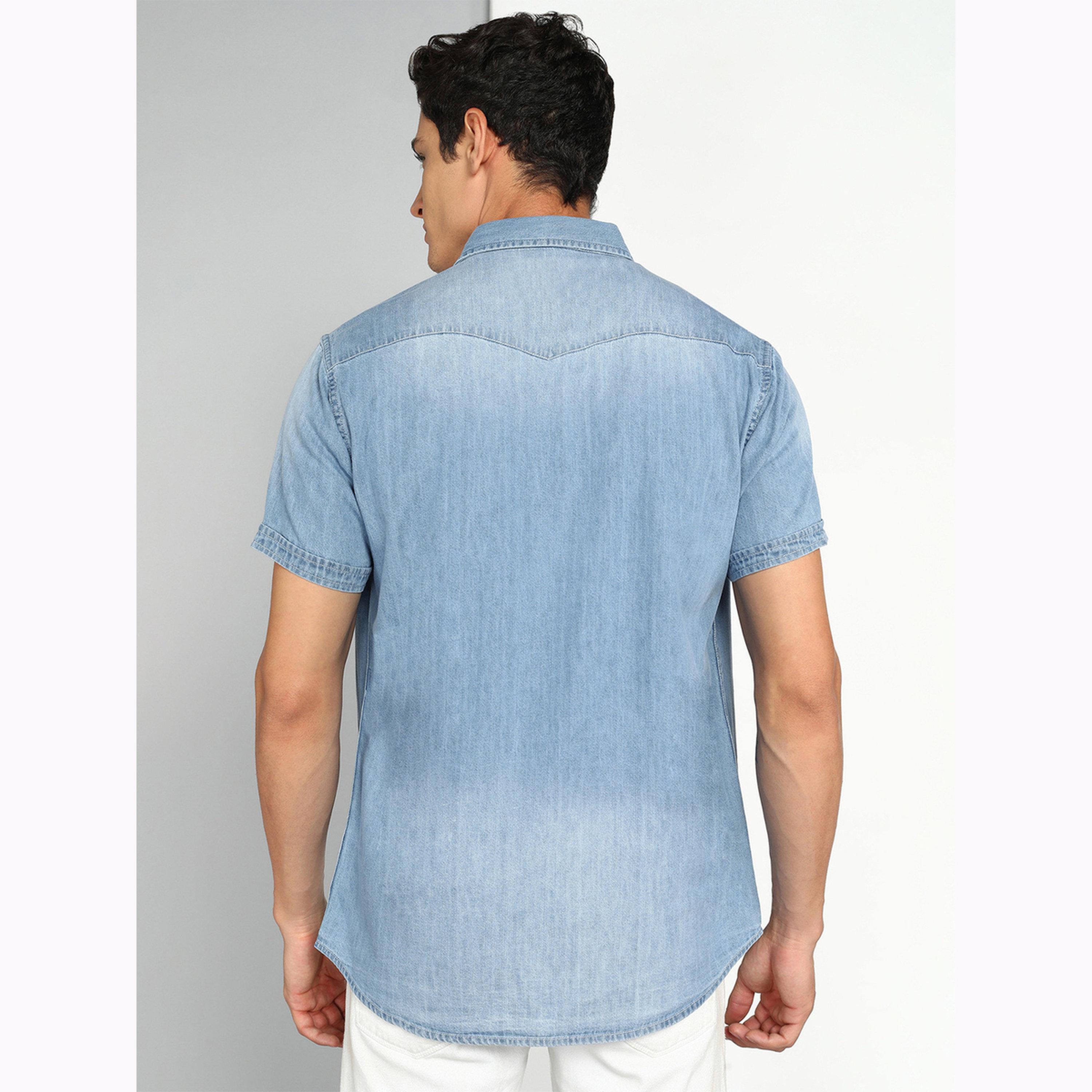 KUONS AVENUE X Styli Men Light Blue Denim Buttoned Shirt-men-clothing-shirts-image-3