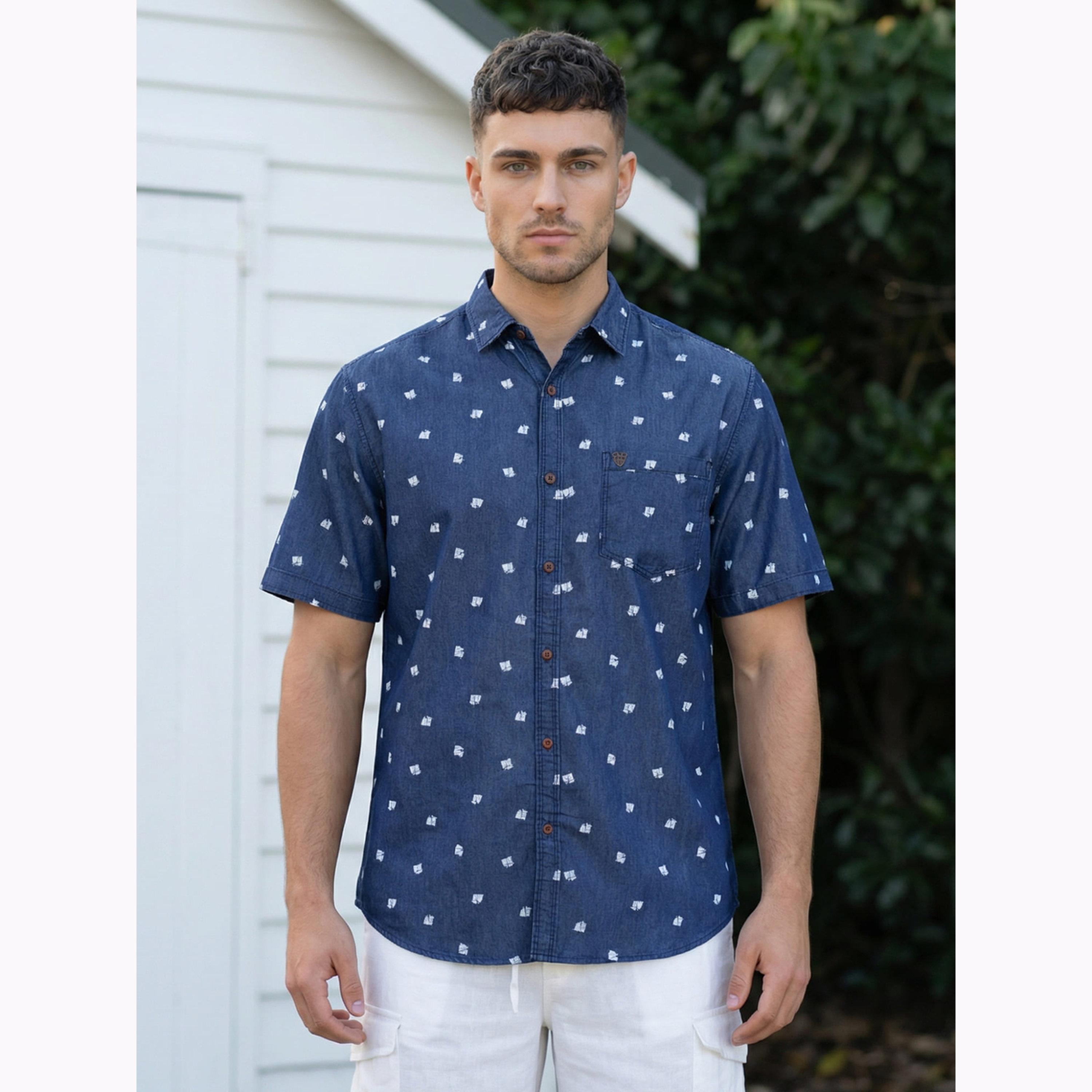 قميص رجالي أزرق بطبعة جينز-men-clothing-shirts-image-1
