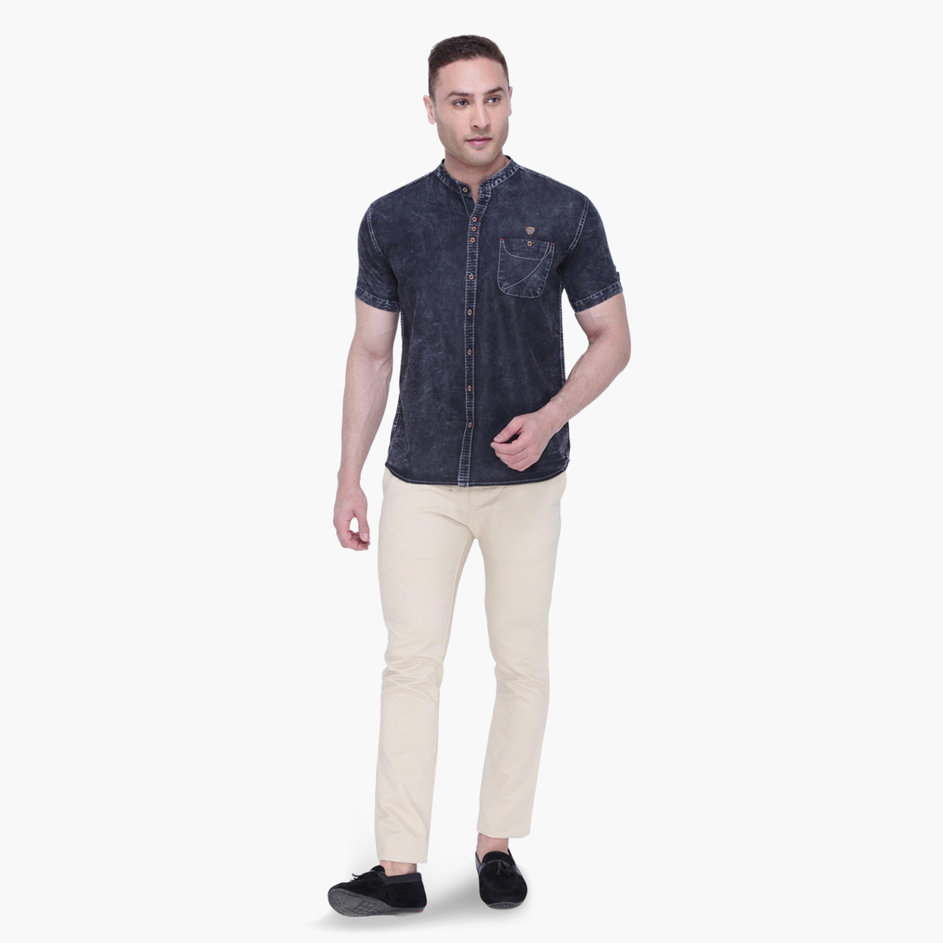 قميص دنيم رجالي رمادي بياقة ماندارين-men-clothing-shirts-image-2