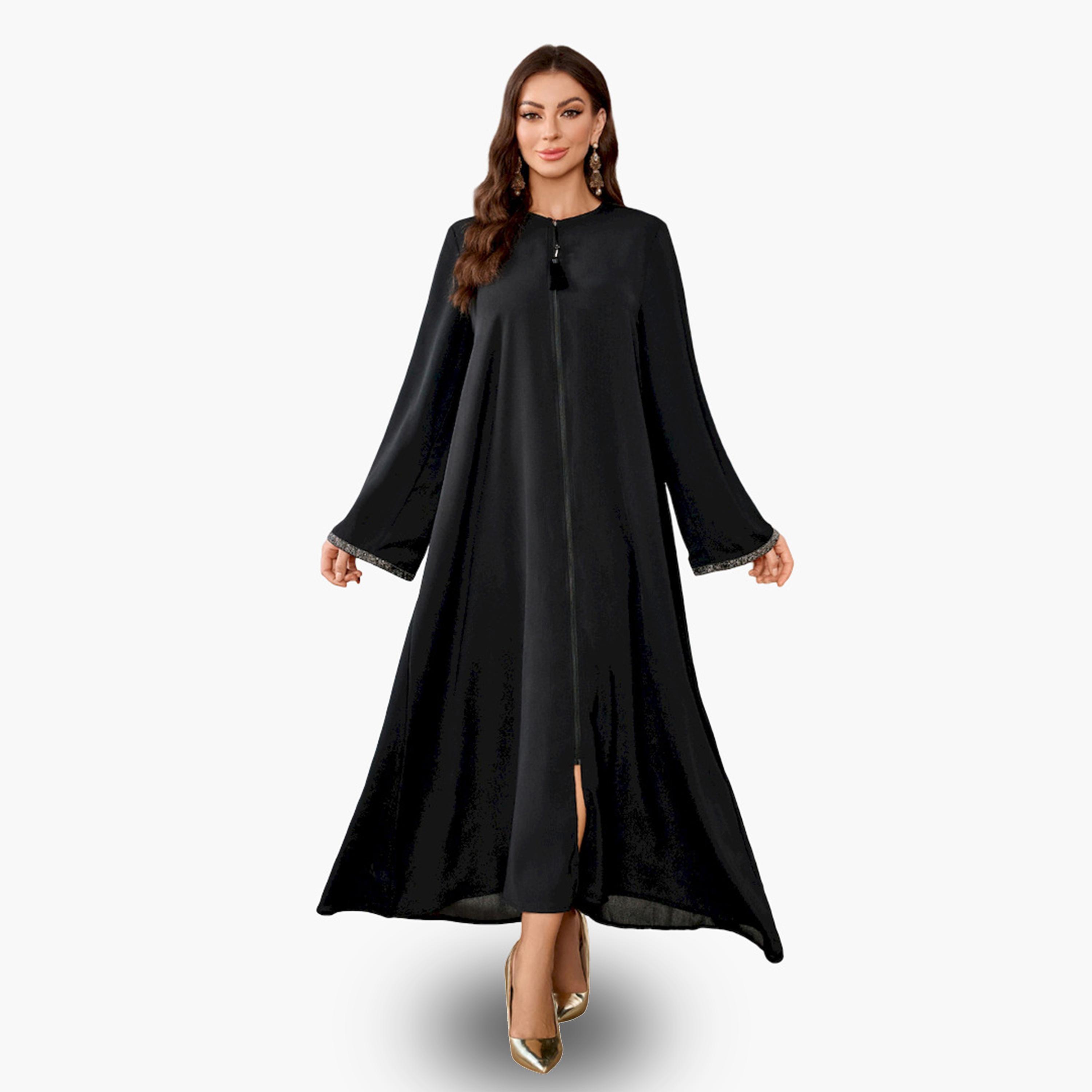 جلابية بحافة واسعة بحواف مزينة-women-arabicclothing-jalabiyas-image-1