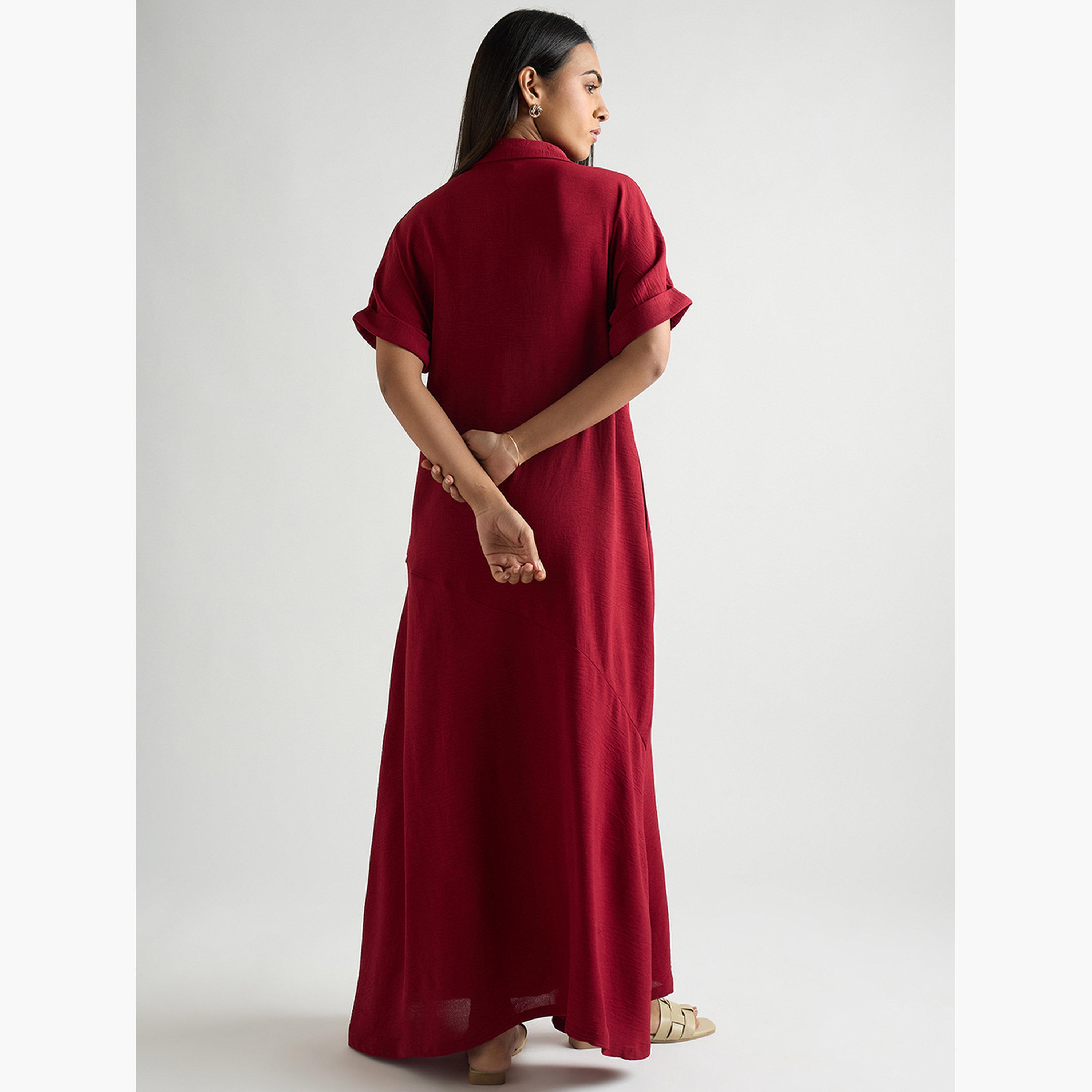 فستان طويل بتصميم واسع من الأسفل-women-clothing-dresses-image-2