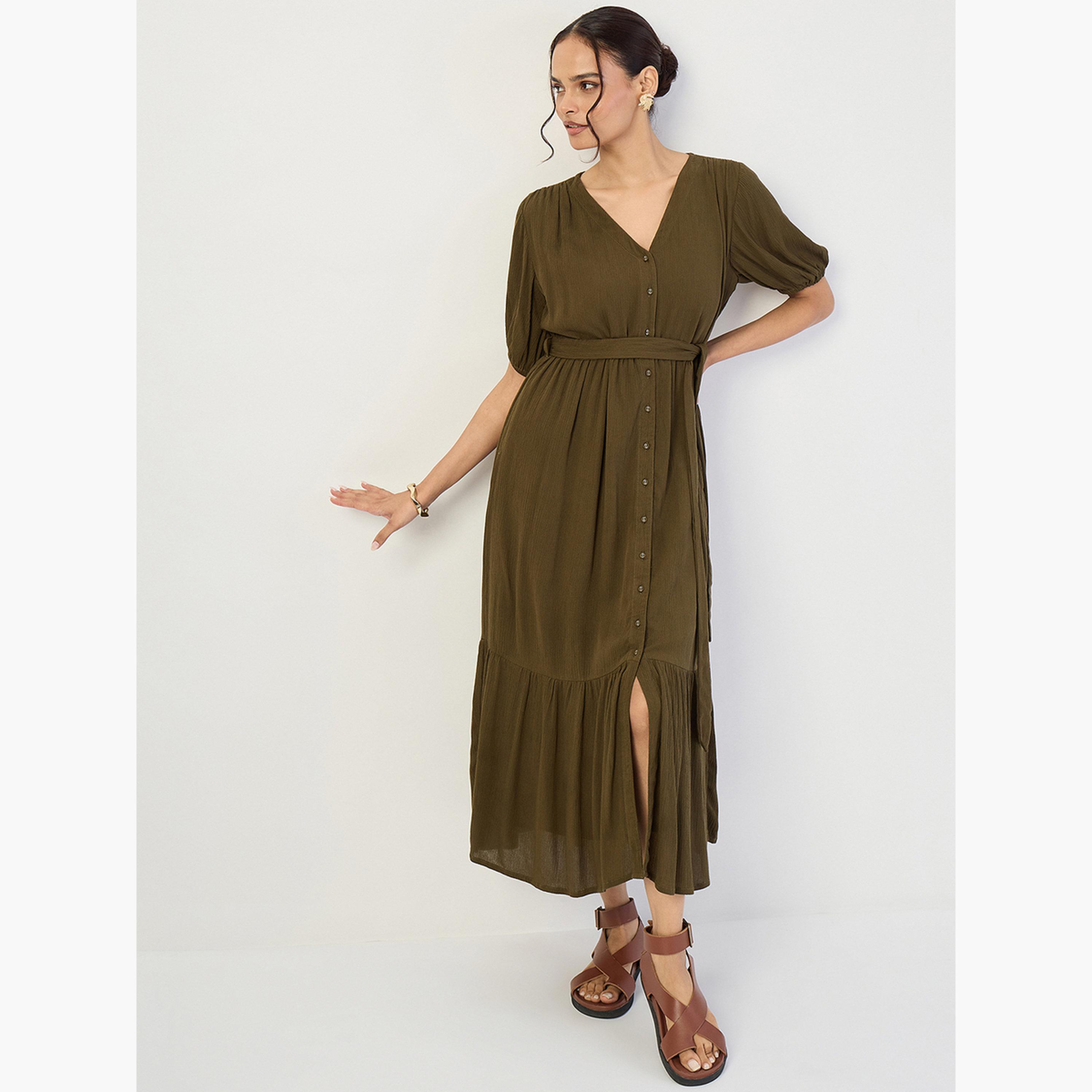 فستان طويل بتفاصيل مجعدة-women-clothing-dresses-image-4