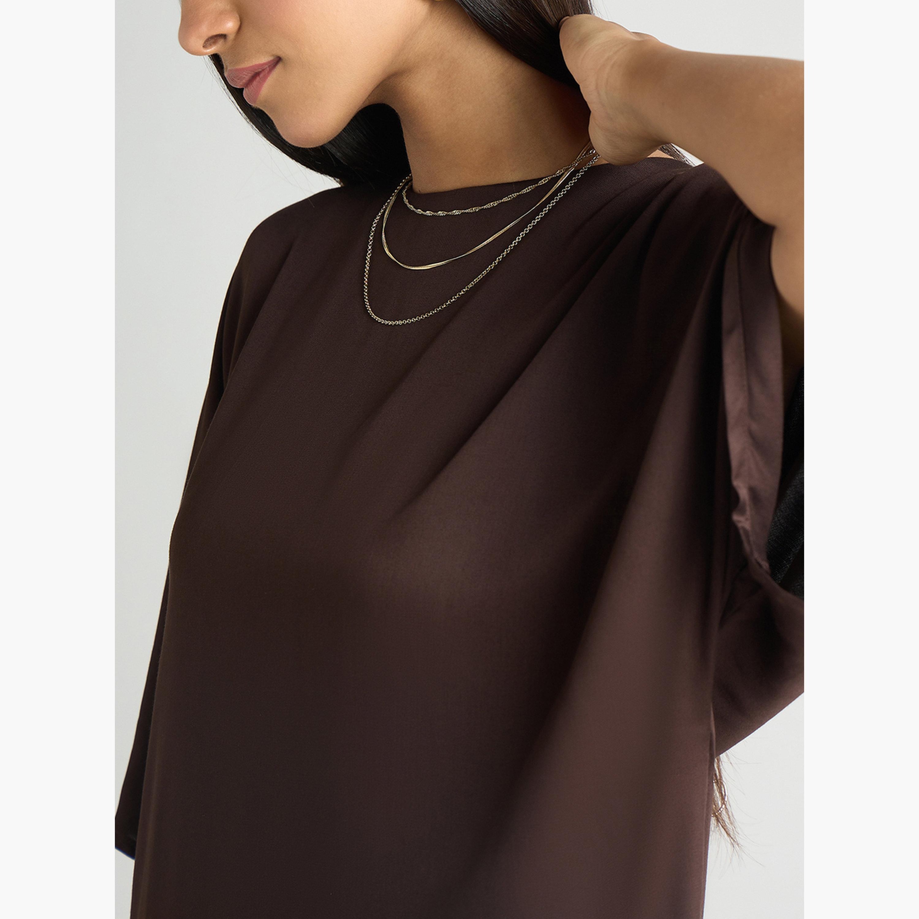 طقم منسق من بنطال وبلوزة ساتان غير متماثلة الطول-women-clothing-coordsets-image-6