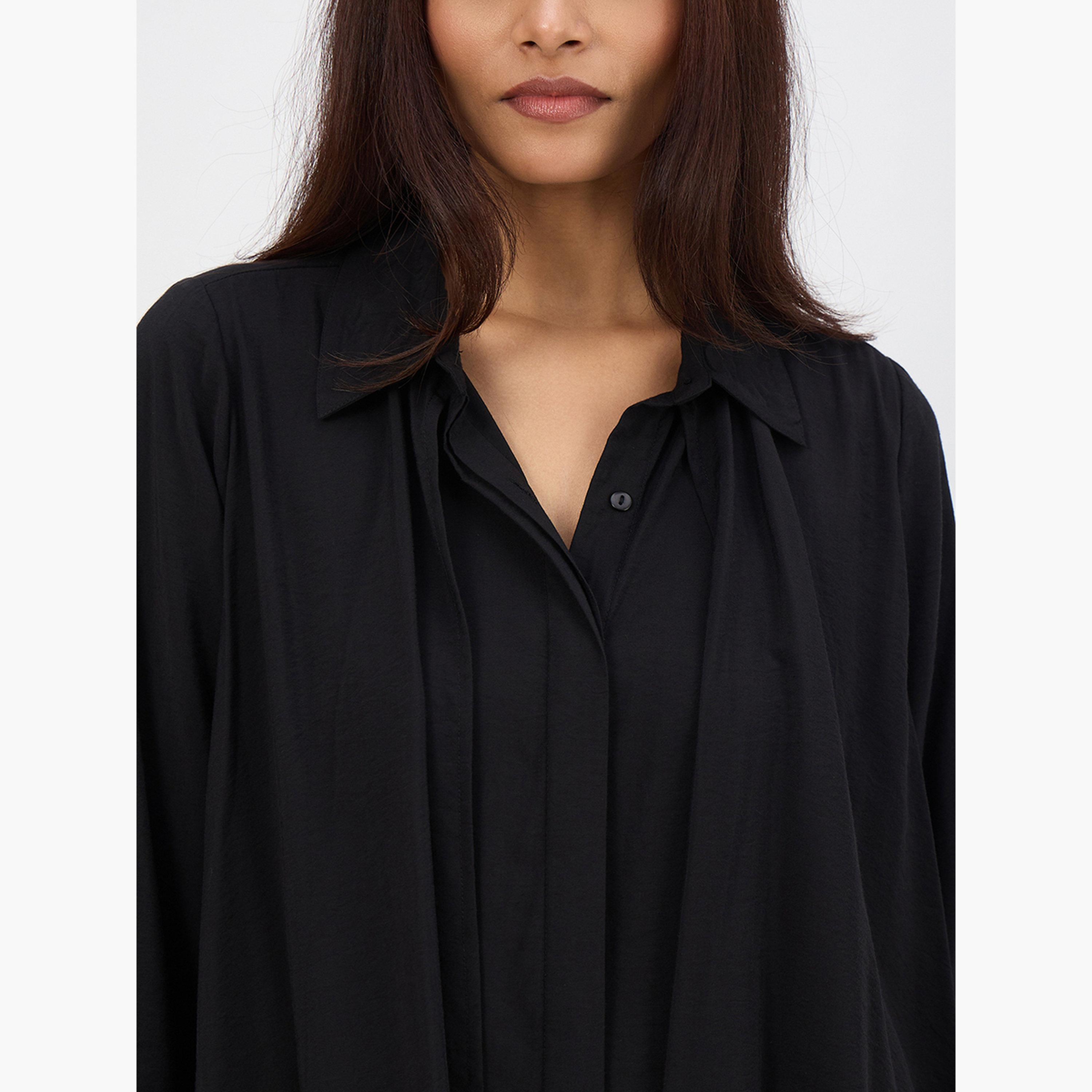 طقم بلوزة بياقة غير متماثلة وبنطال-women-clothing-coordsets-image-6