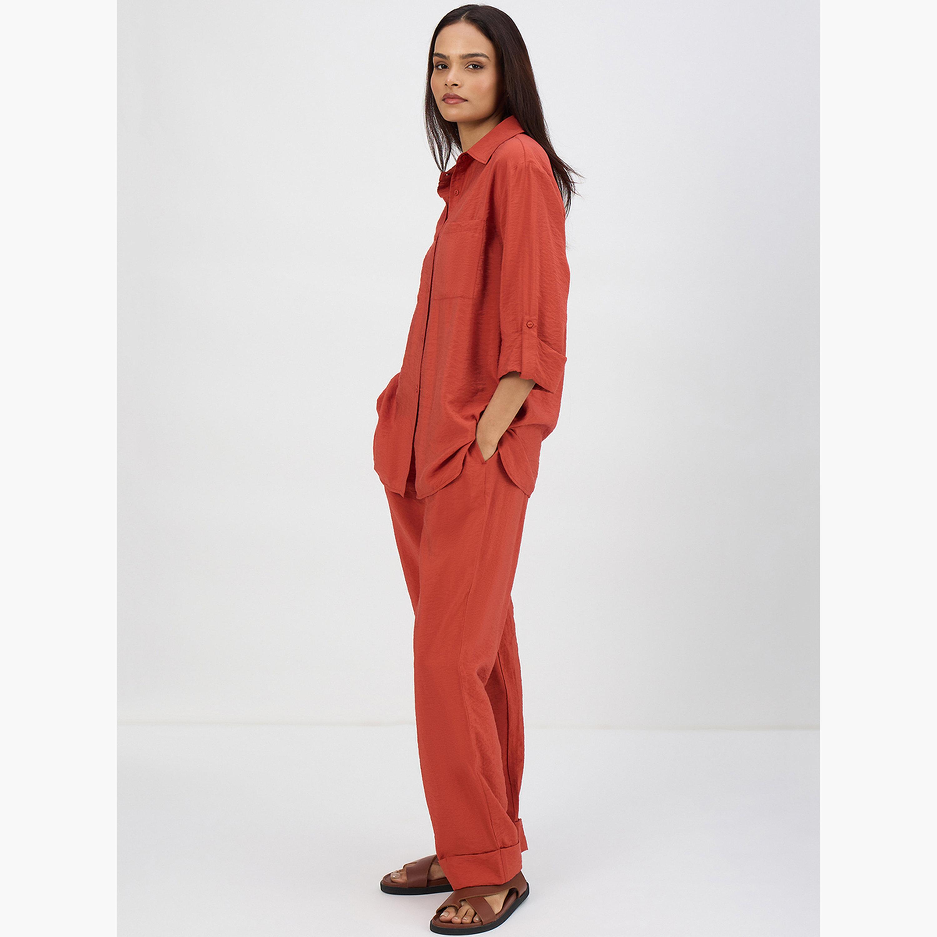 طقم قميص بجيبين وبنطال-women-clothing-coordsets-image-1