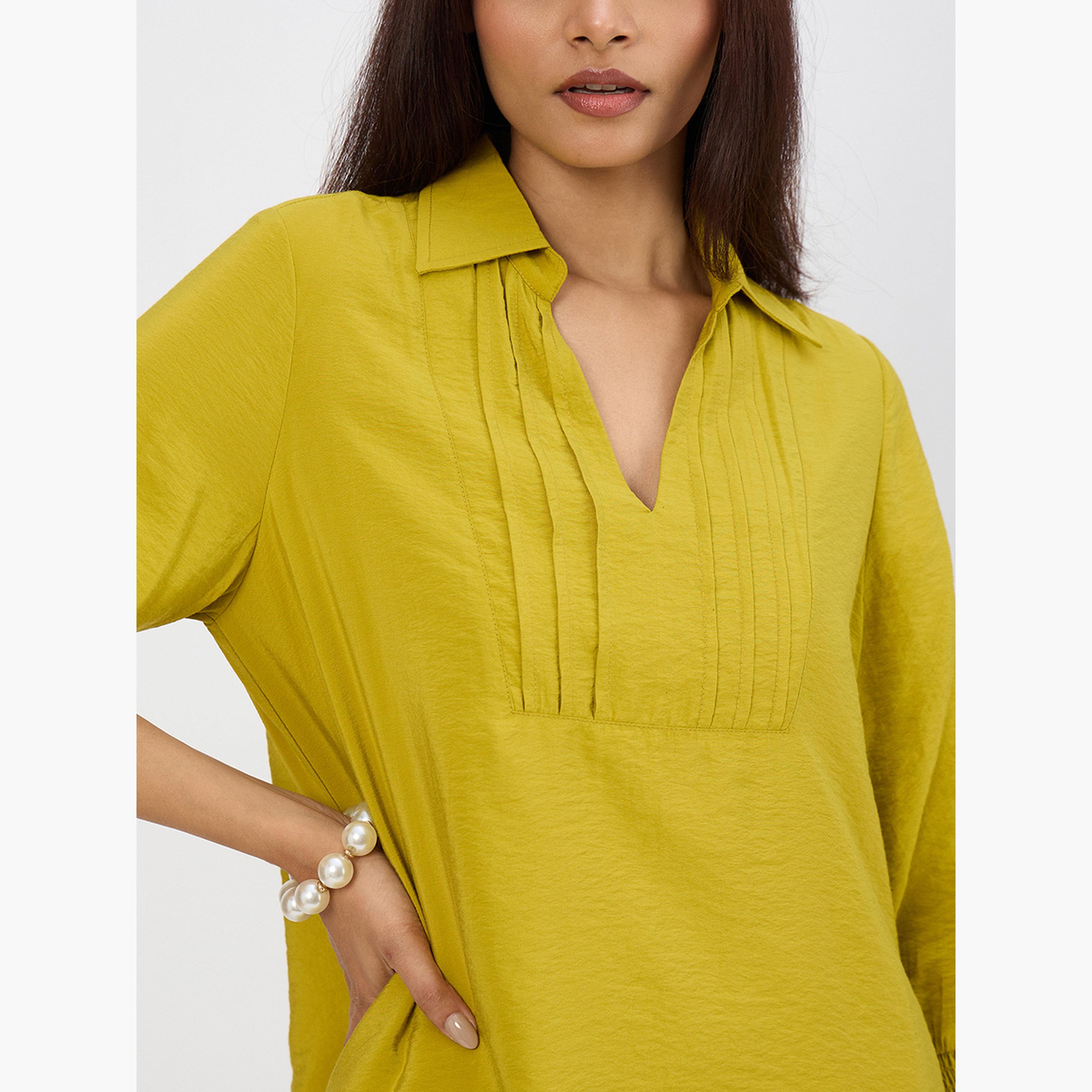 Femmella Women Green Pleat Detail Top with Trousers Co-Ords-women-clothing-coordsets-image-6