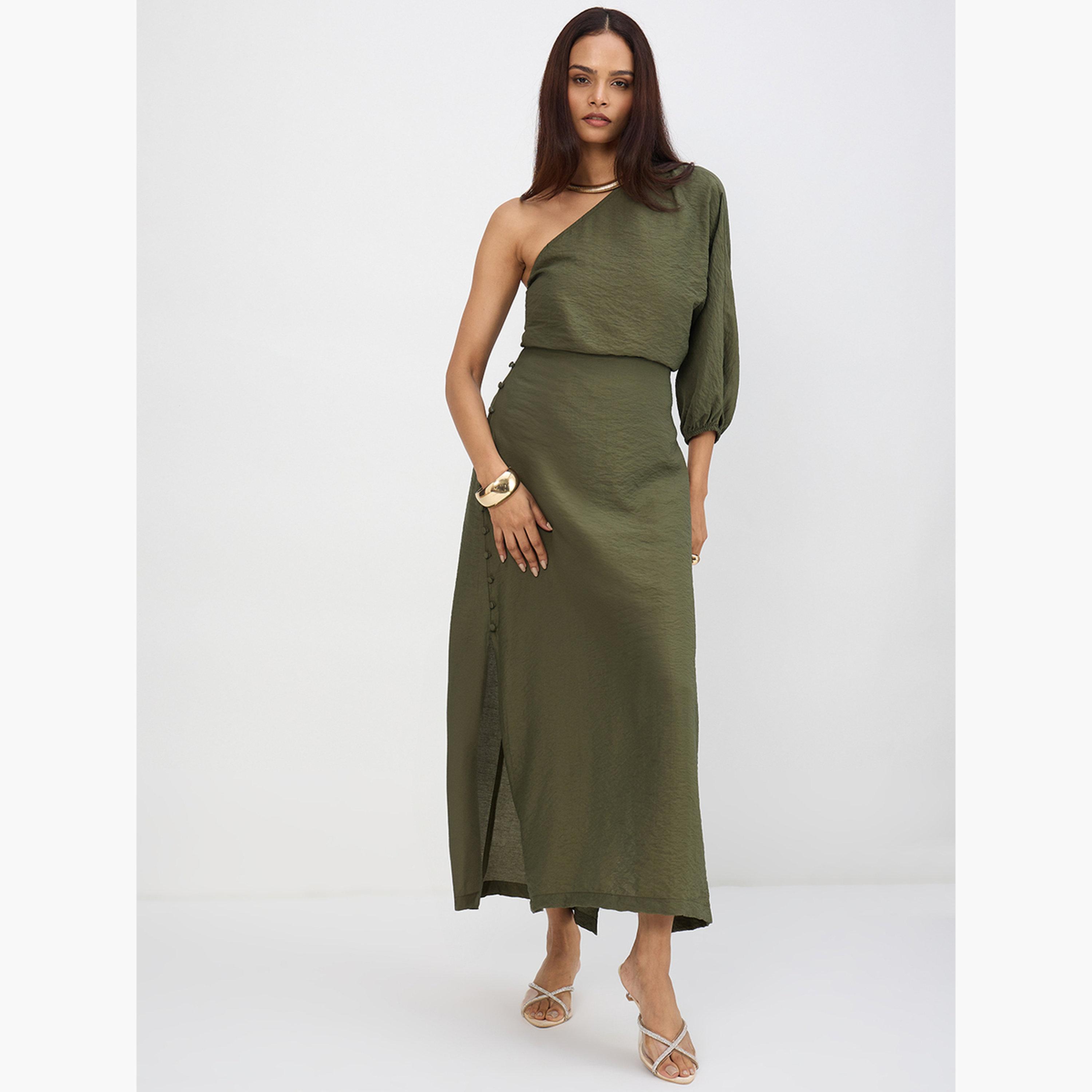 طقم منسق من تنورة وبلوزة بكتف واحد-women-clothing-coordsets-image-4