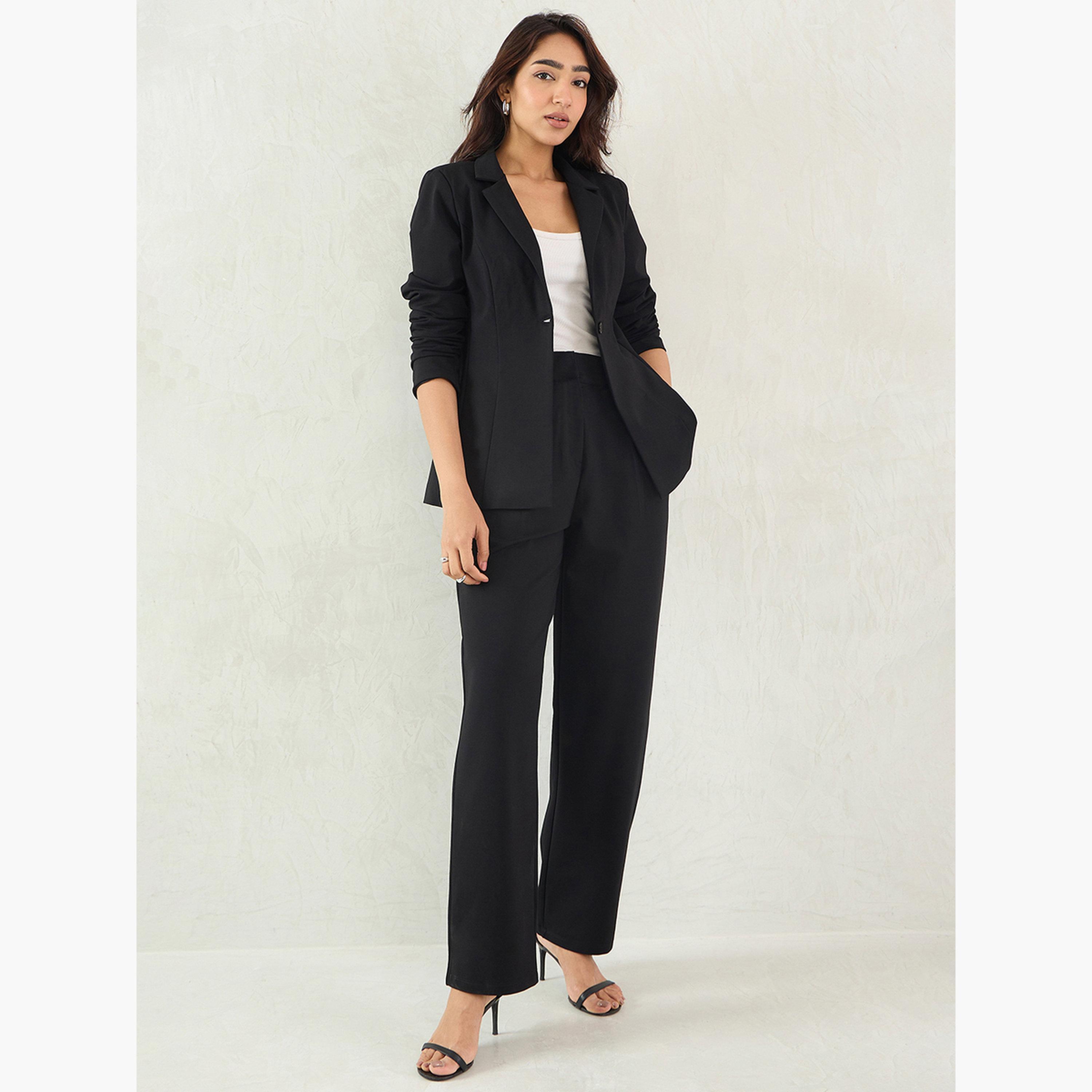 Femmella Women Black Wide Leg Trousers-women-clothing-bottoms-trousers-image-2