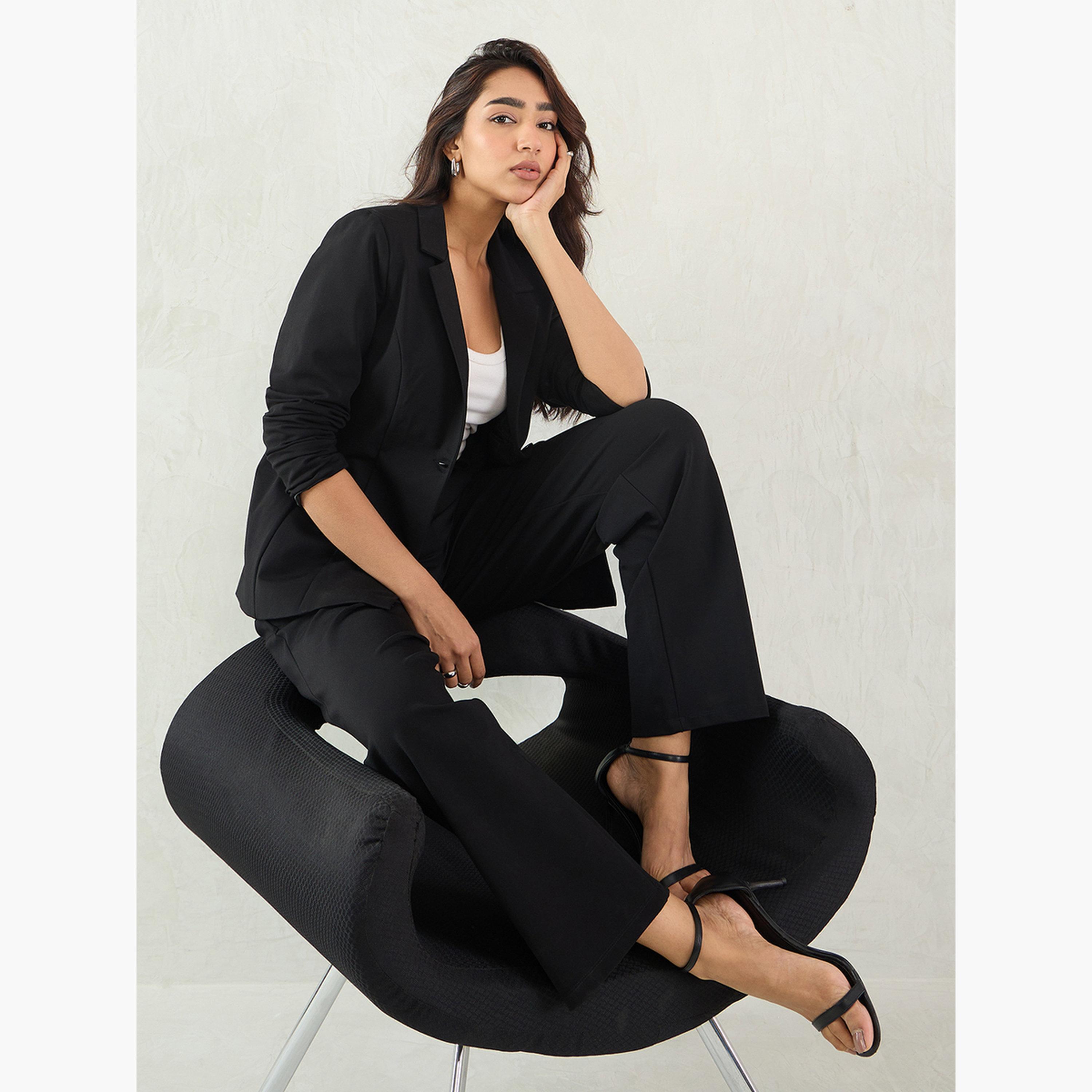 Femmella Women Black Wide Leg Trousers-women-clothing-bottoms-trousers-image-4