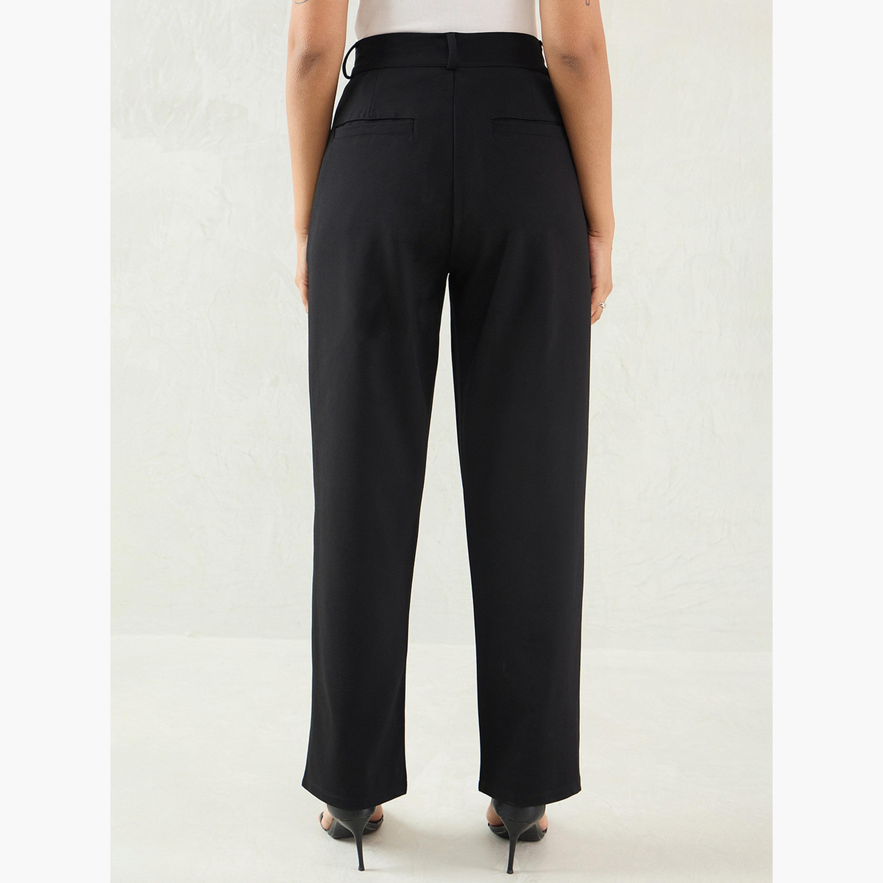 Femmella Women Black Wide Leg Trousers-women-clothing-bottoms-trousers-image-6