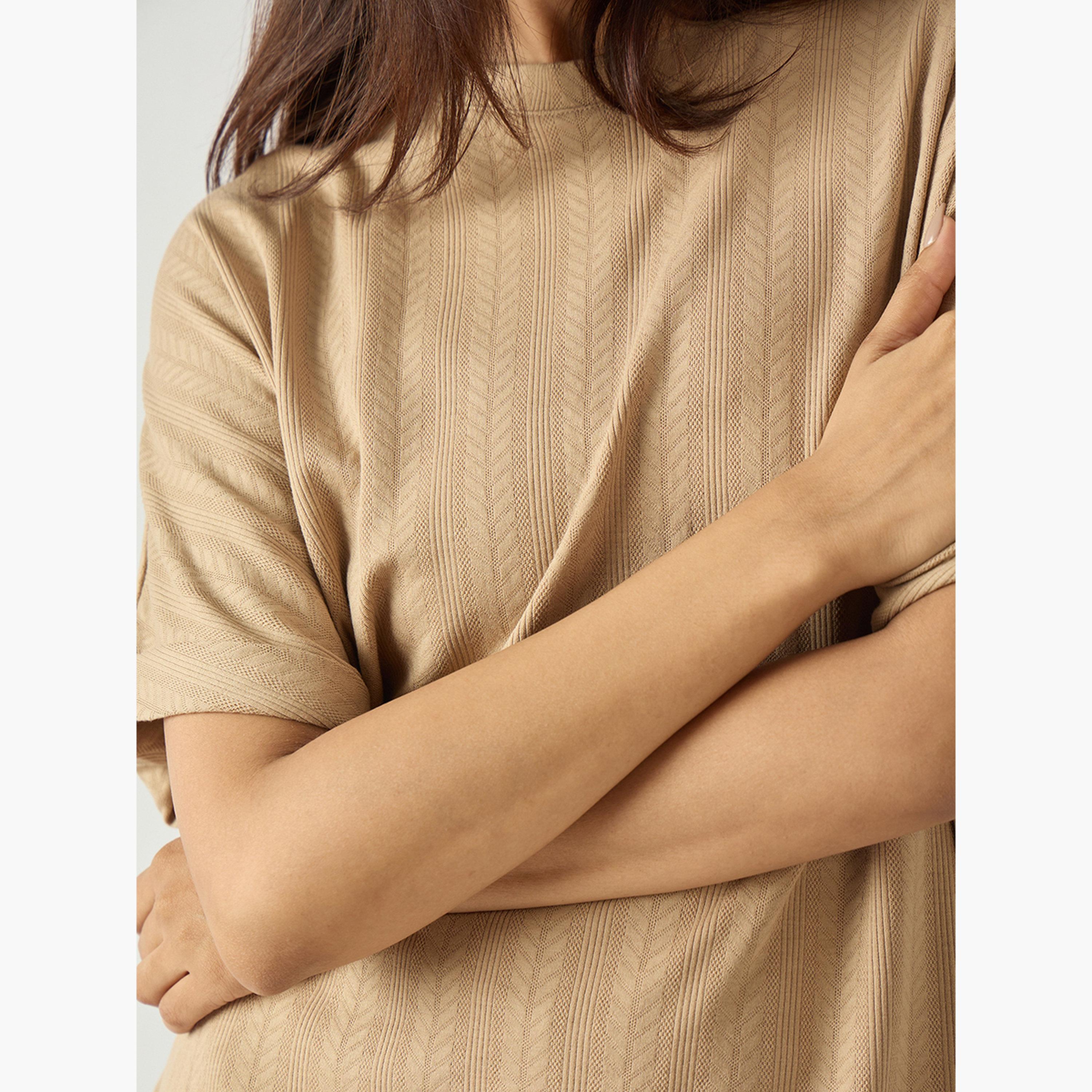 طقم ملابس منزلية بلوزة وبنطلون قصة مريحة-women-clothing-nightwear-pyjamas-longsets-image-6