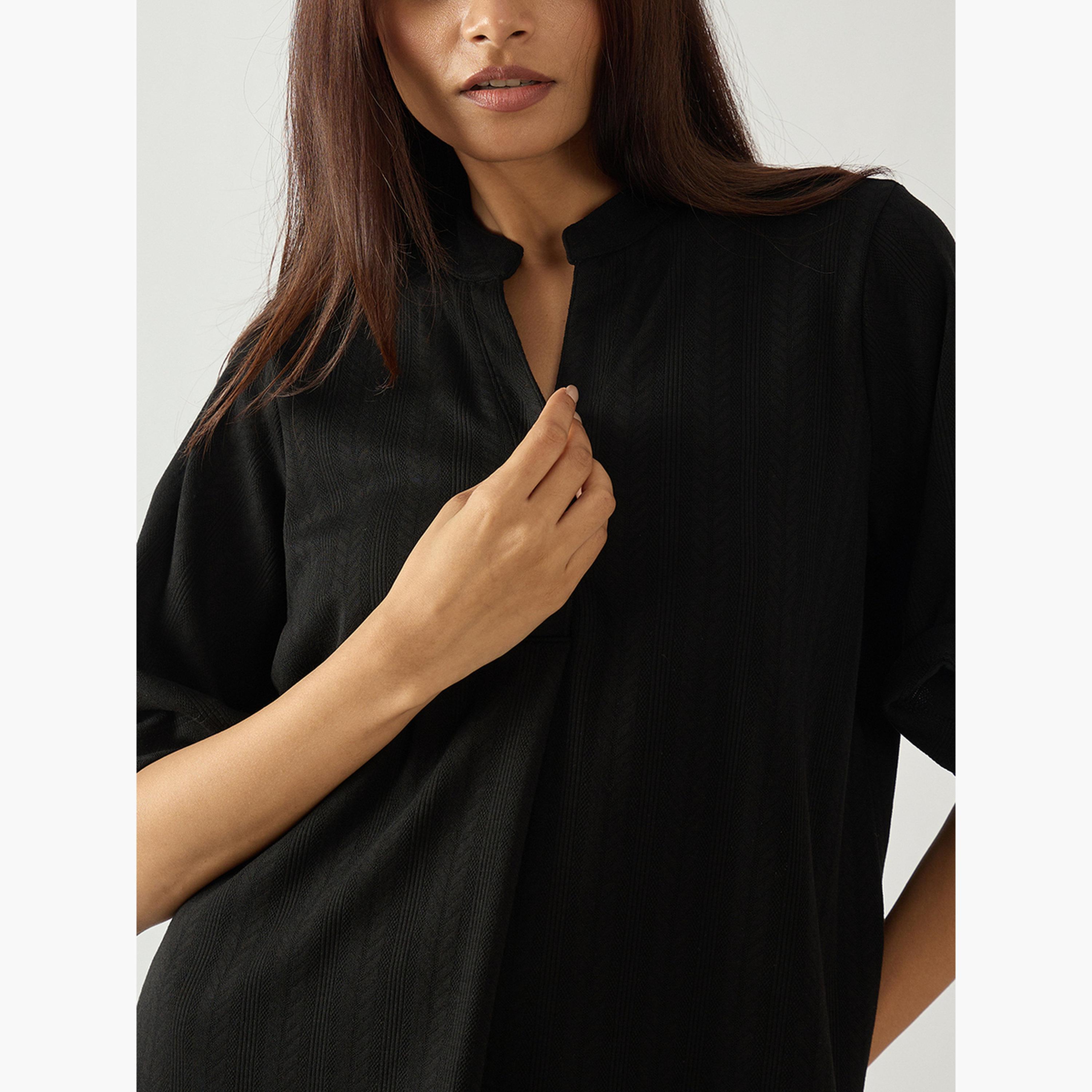 طقم ملابس منزلية بلوزة وبنطلون جيرسيه بنسيج بارز-women-clothing-nightwear-pyjamas-longsets-image-6