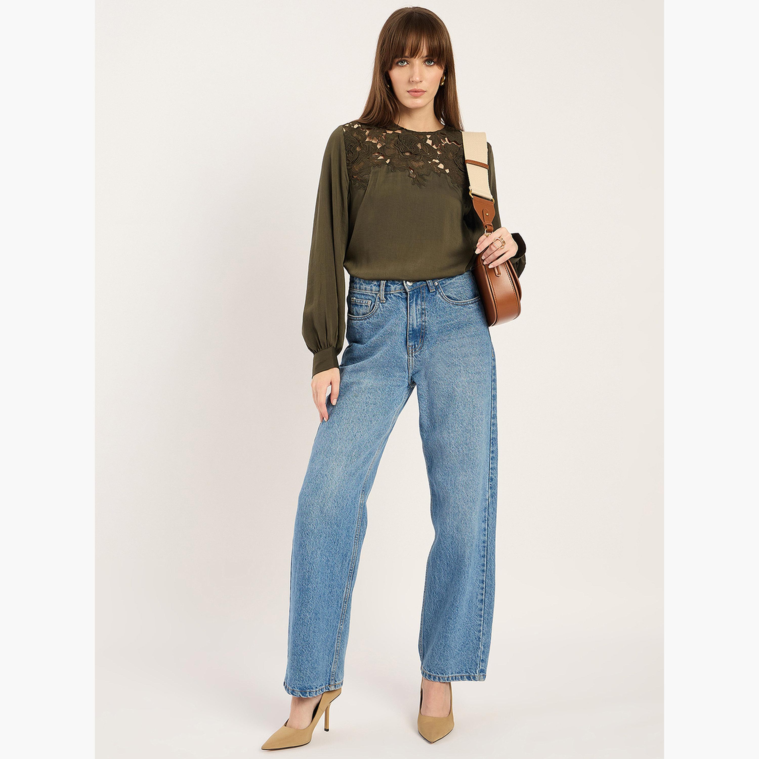 بلوزة بأكمام بالون ودانتيل-women-clothing-shirtsandblouses-blouses-image-4