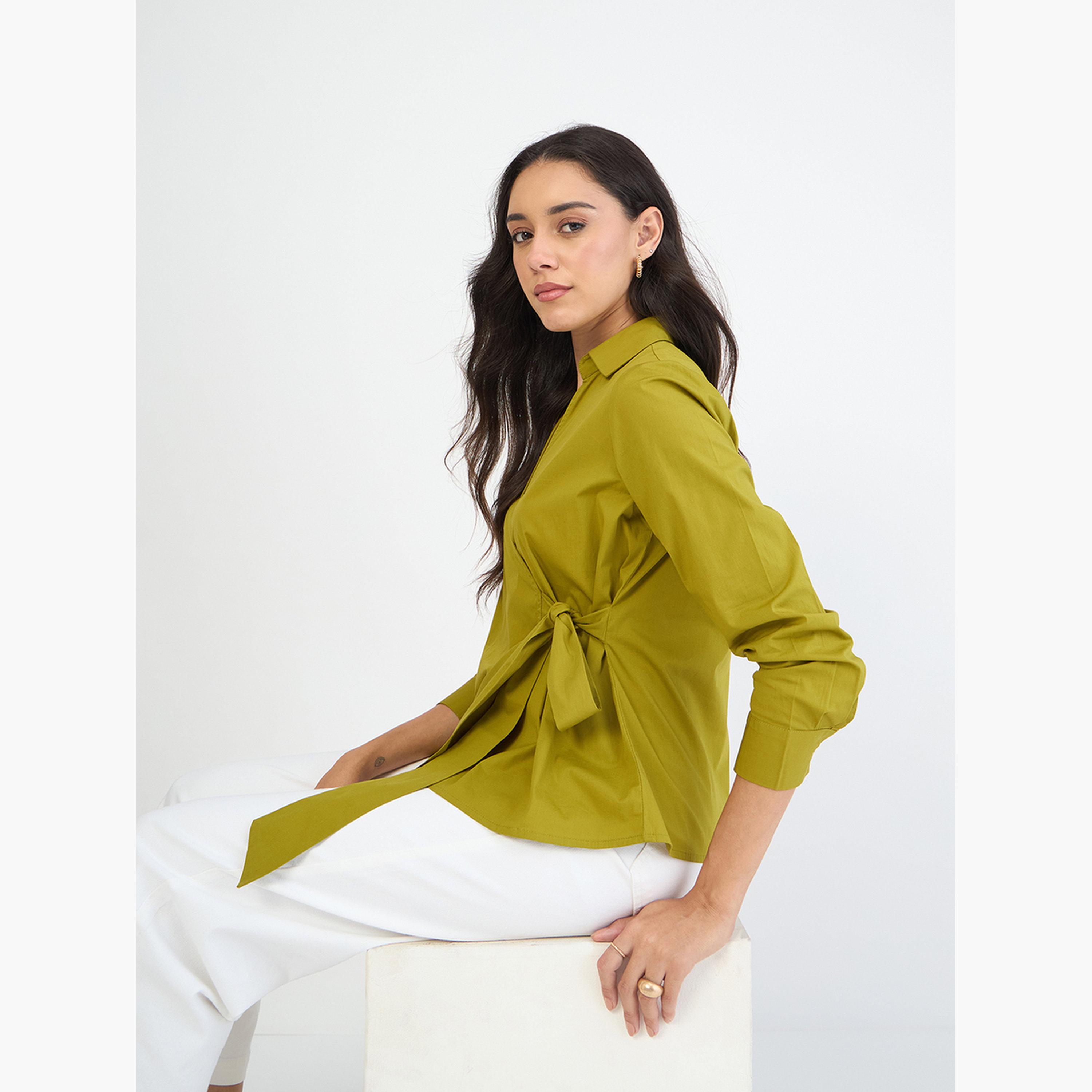 بلوزة بنمط لف وأكمام طويلة-women-clothing-shirtsandblouses-blouses-image-4