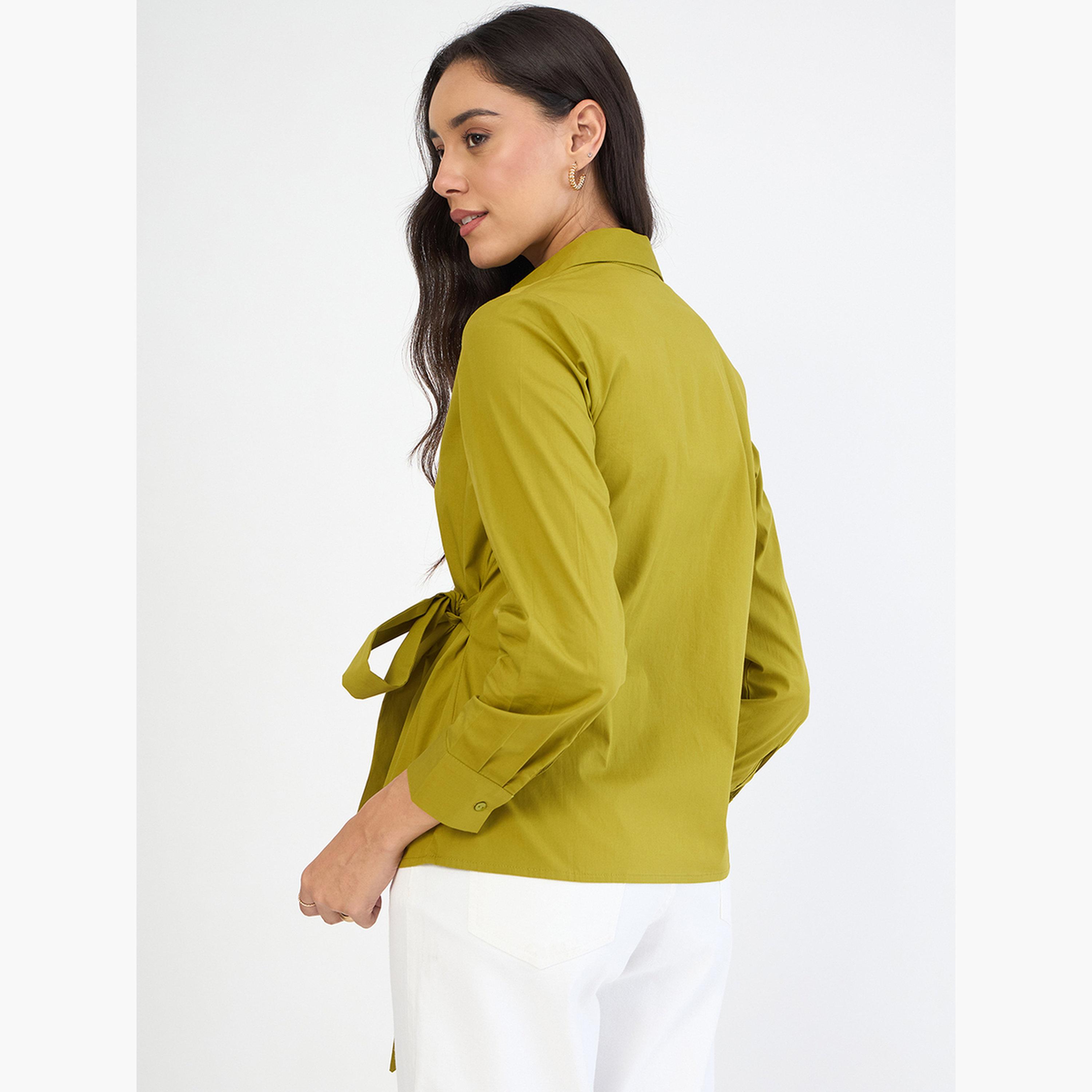 بلوزة بنمط لف وأكمام طويلة-women-clothing-shirtsandblouses-blouses-image-6