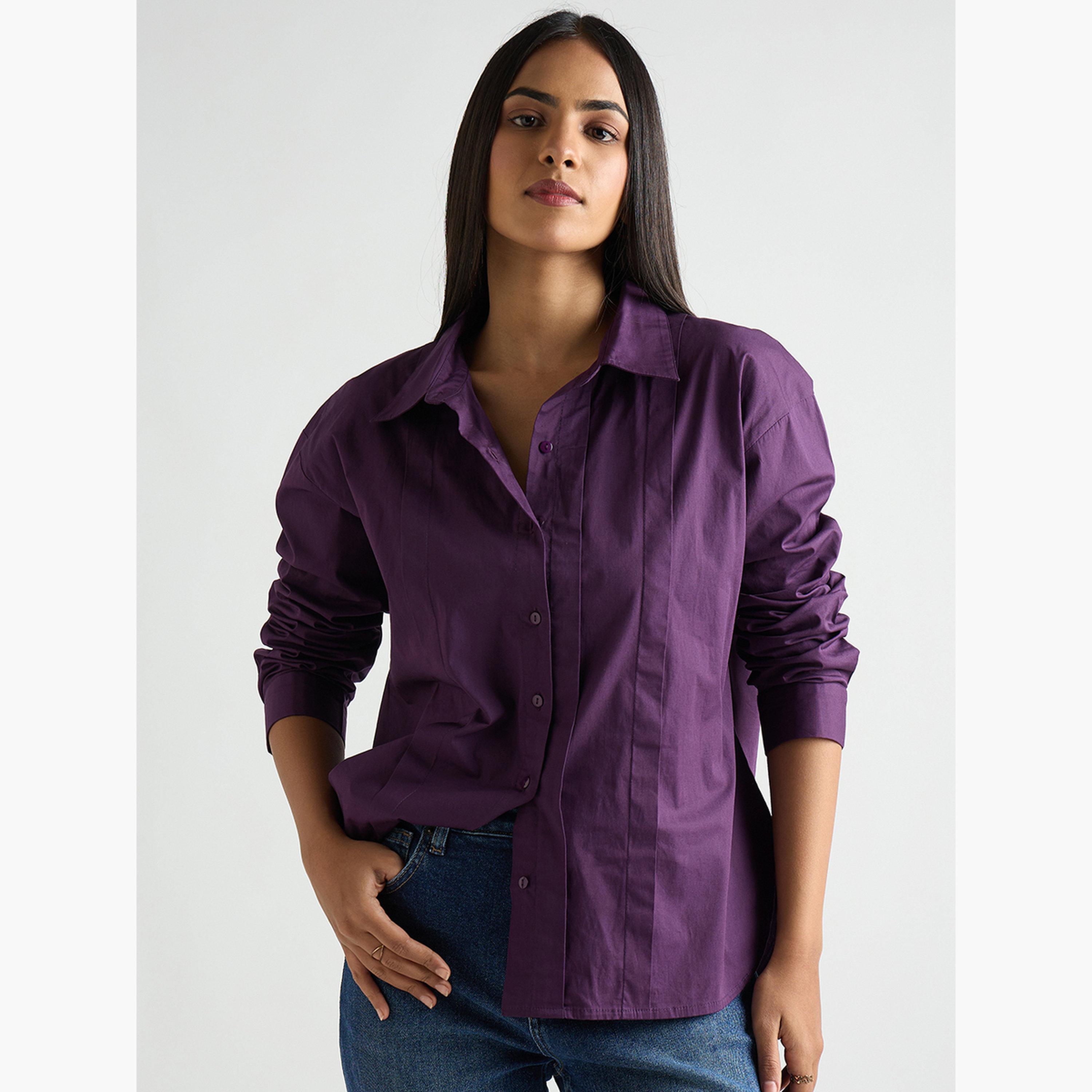 بلوزة بوبلين بأكمام طويلة-women-clothing-shirtsandblouses-shirts-image-1