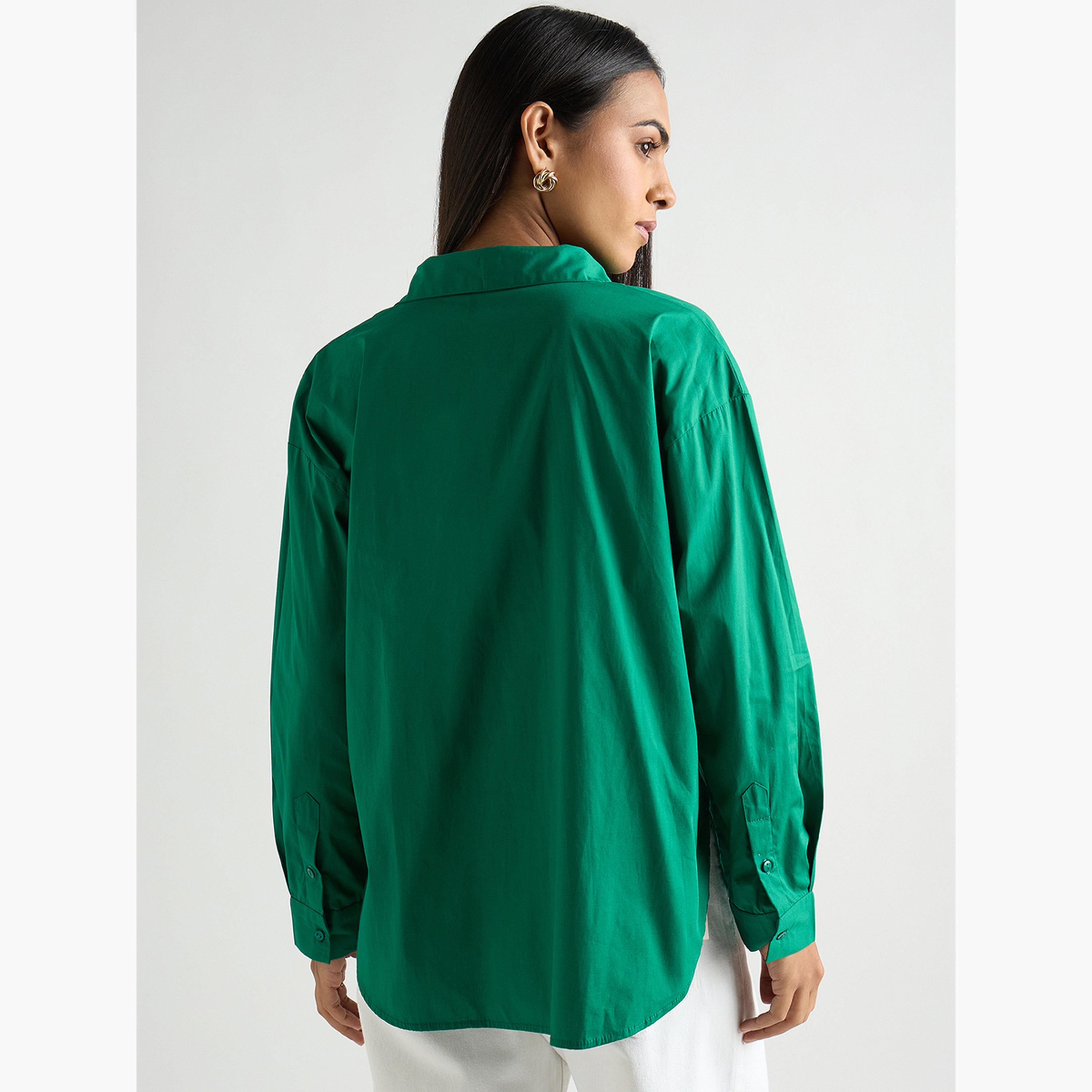 بلوزة مزين بكسرات مع أكمام طويلة-women-clothing-shirtsandblouses-shirts-image-2