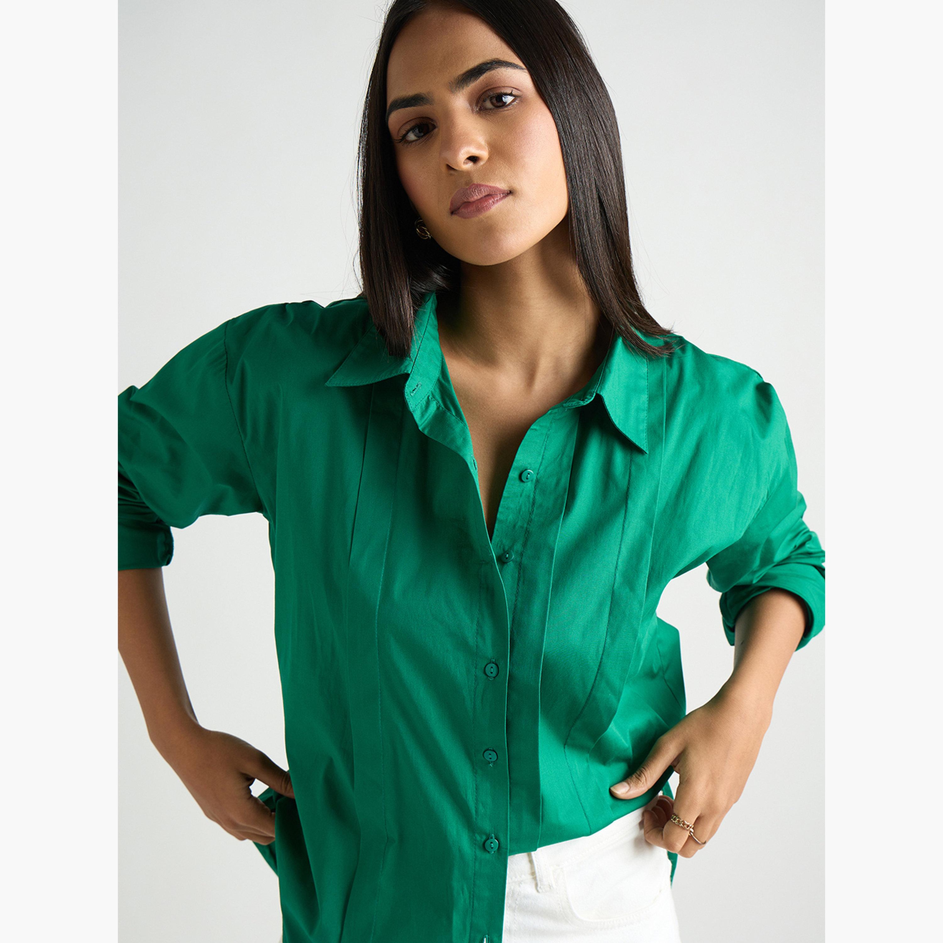 بلوزة مزين بكسرات مع أكمام طويلة-women-clothing-shirtsandblouses-shirts-image-6