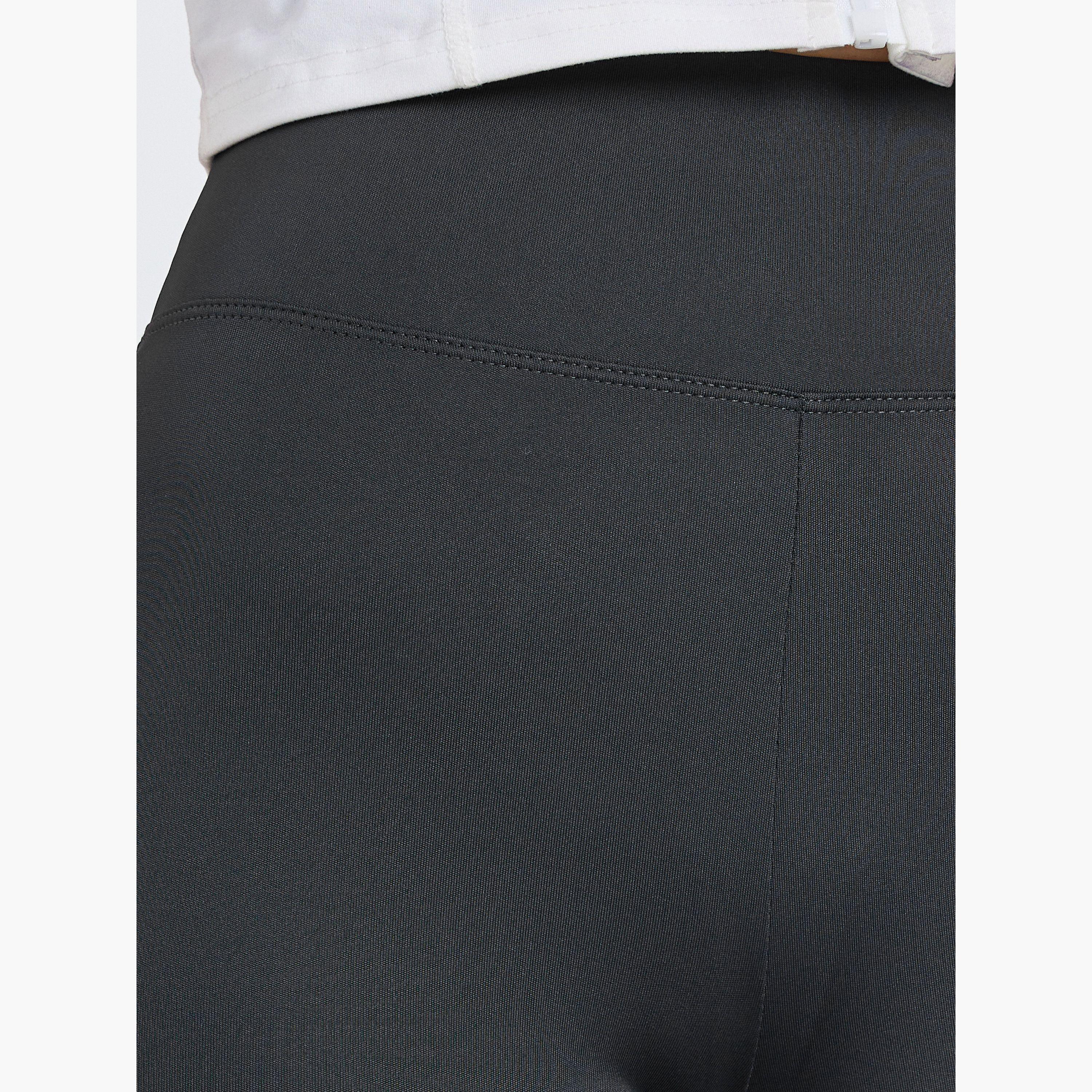 Styli Women Grey High-Waisted Flared Leggings-women-clothing-bottoms-leggings-image-3