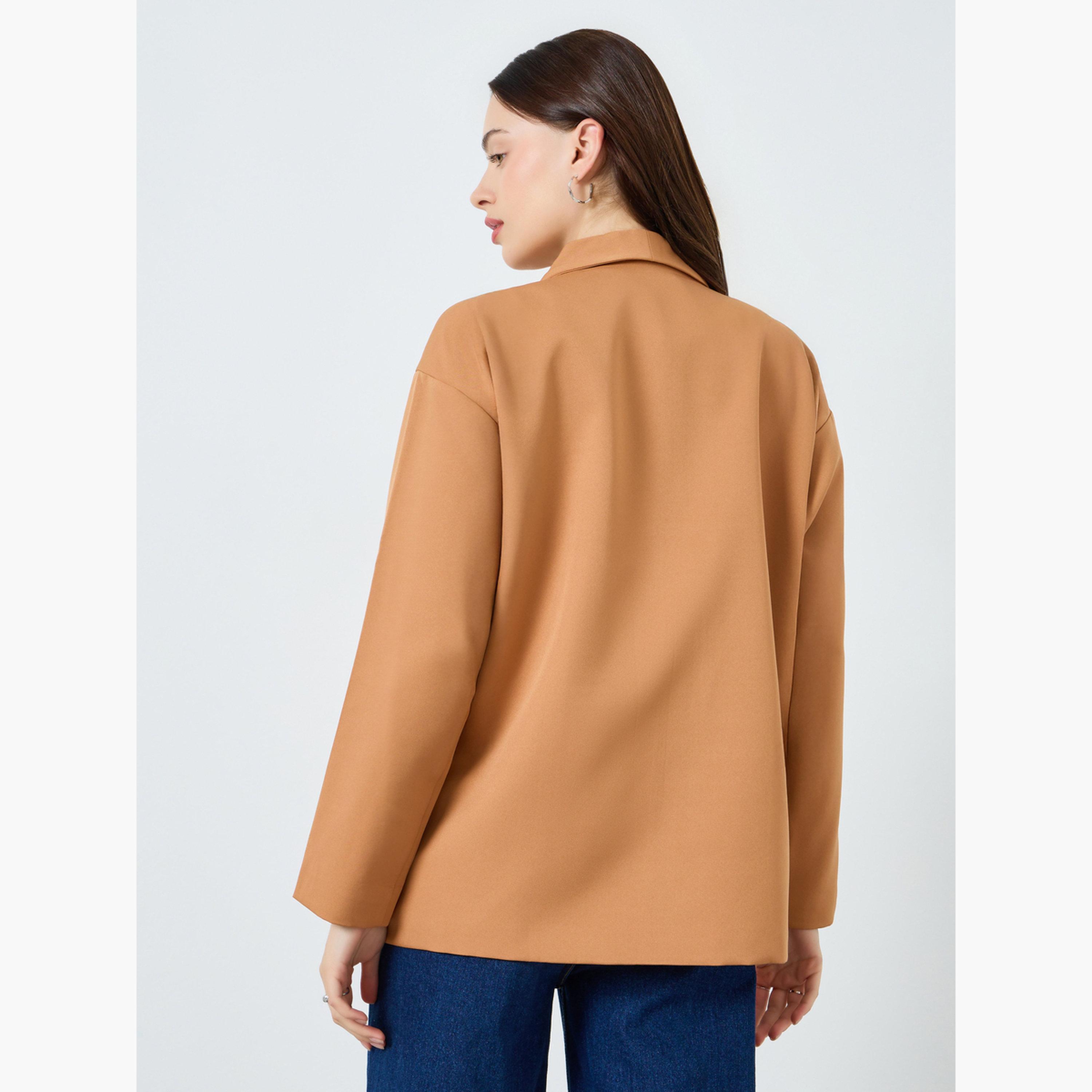 Styli Women Khaki Double-Breasted Blazer-women-clothing-coatsandjackets-blazers-image-4