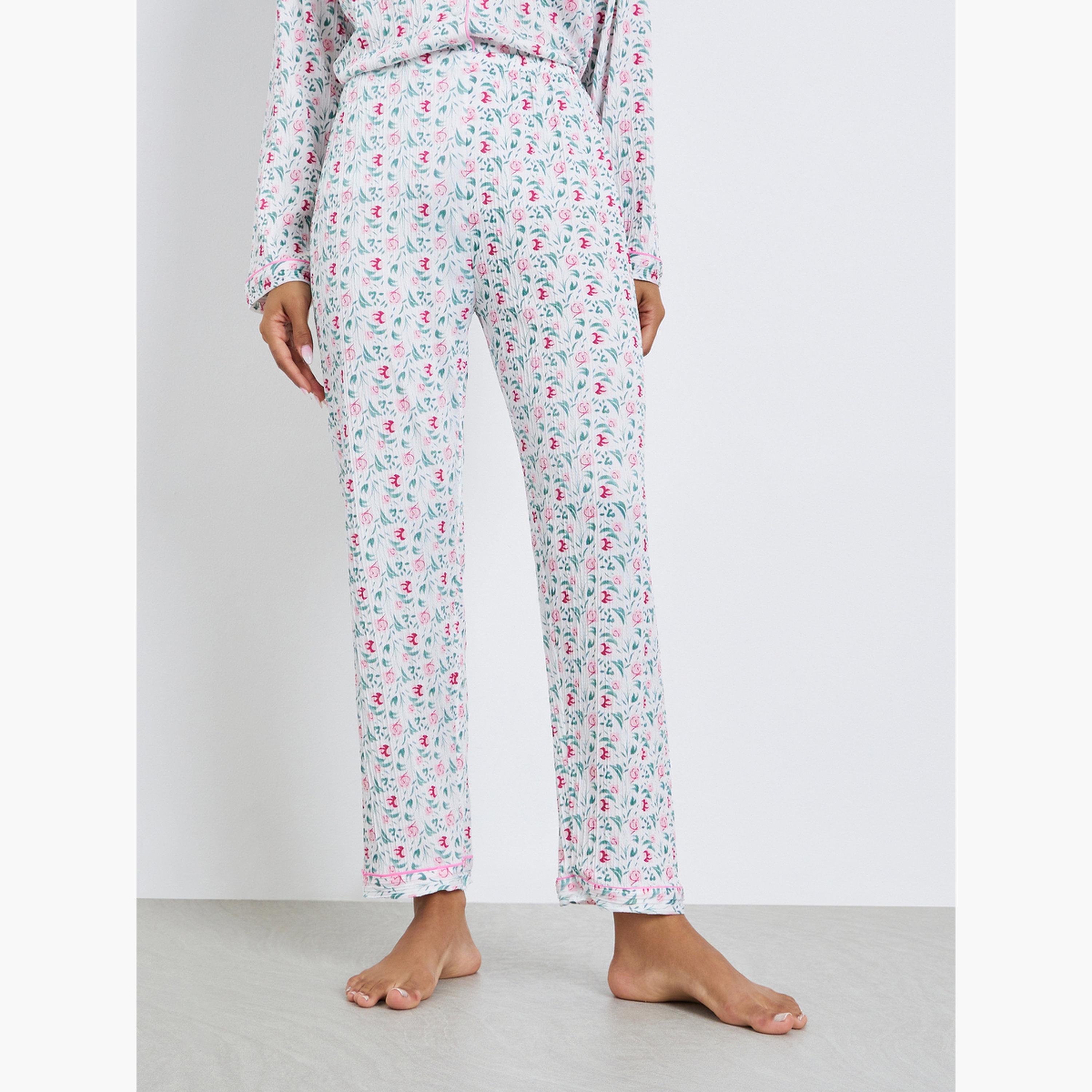 Styli Floral Print Shirt and Pyjama Set-women-clothing-nightwear-pyjamas-longsets-image-5