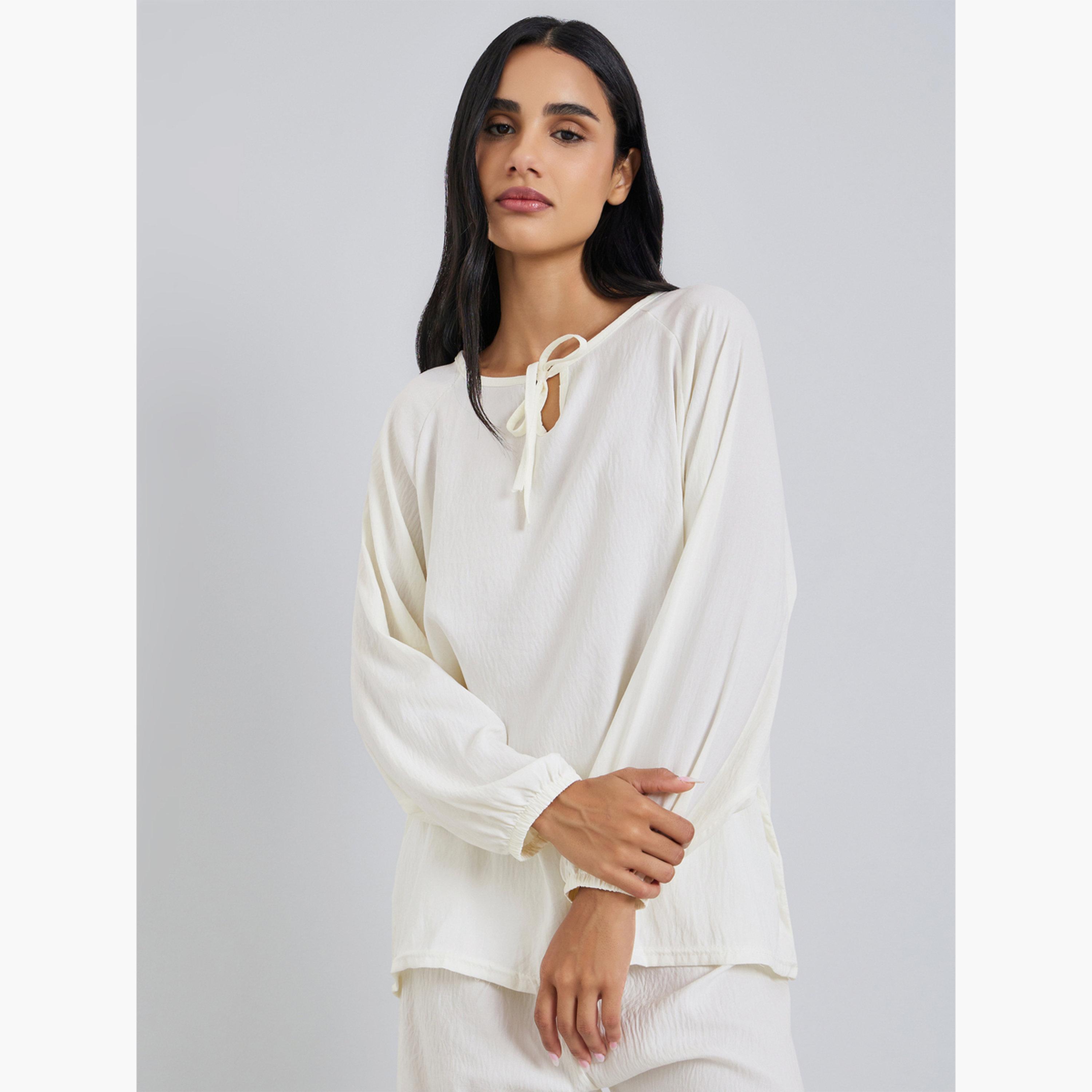 Styli Solid Relaxed Fit Top and Pyjama Set-women-clothing-nightwear-pyjamas-longsets-image-3