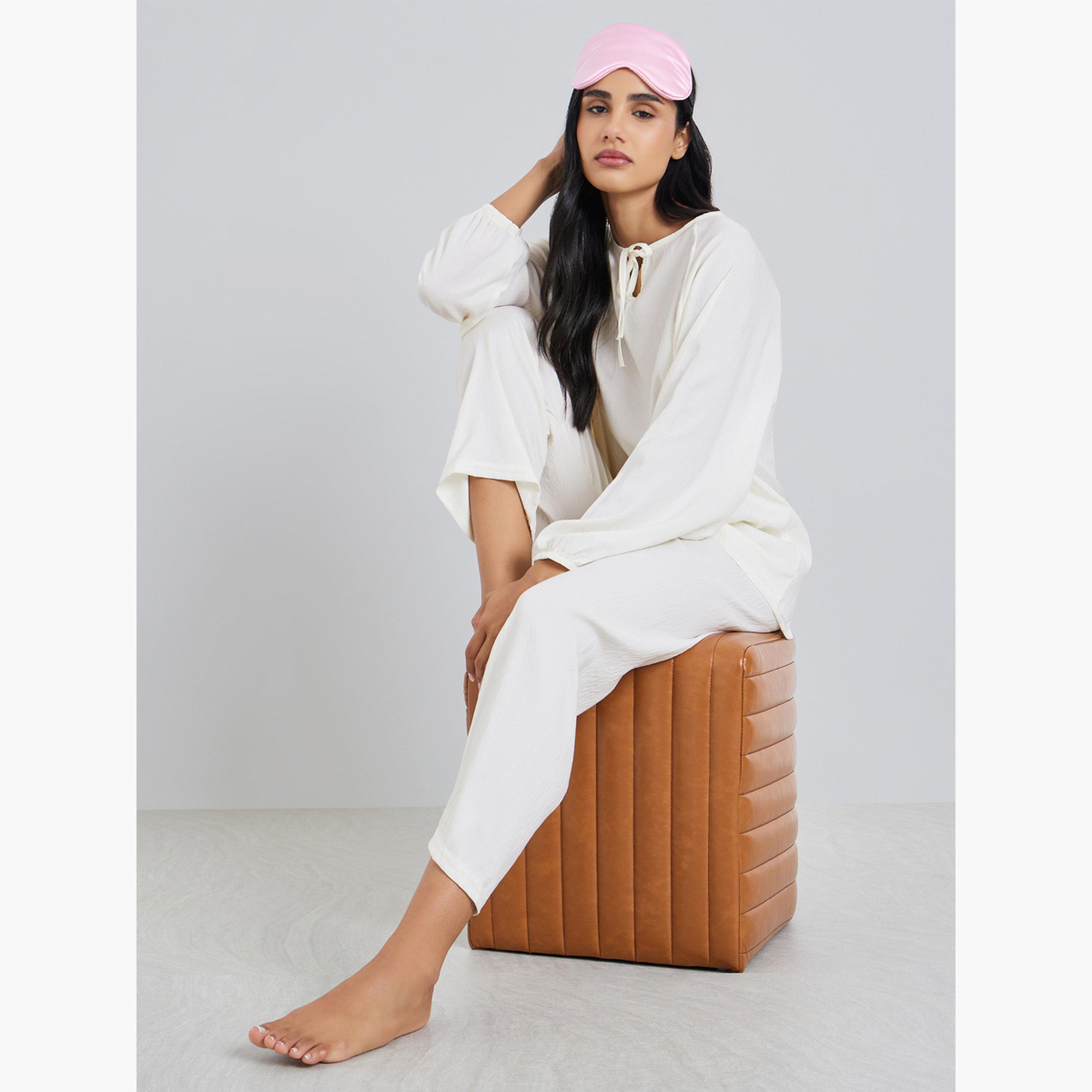 Styli Solid Relaxed Fit Top and Pyjama Set-women-clothing-nightwear-pyjamas-longsets-image-6