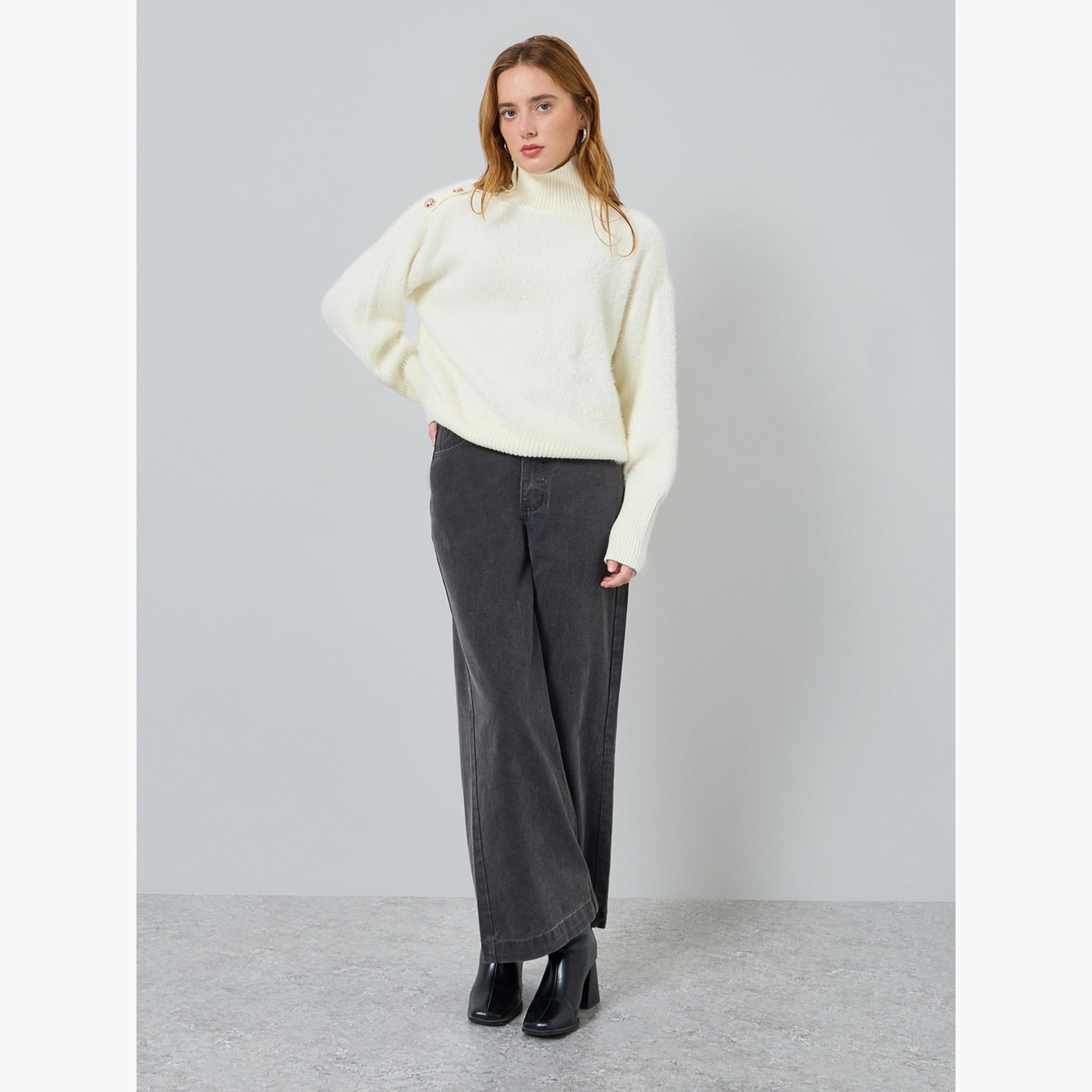 سويتر فرو بتفاصيل أزرار وياقة عالية-women-clothing-cardigansandjumpers-jumpers-image-4