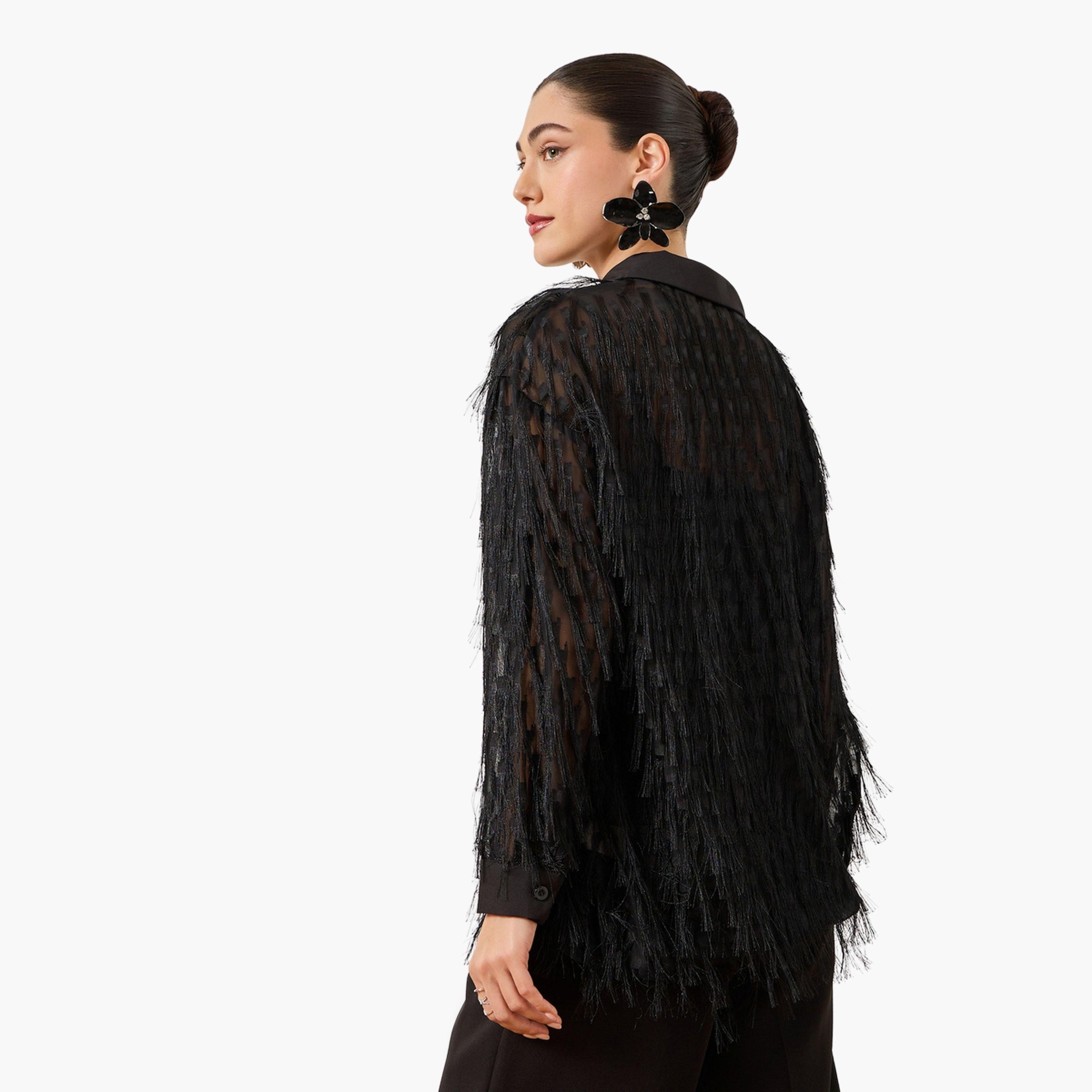 بلوزة بأزرار وتفاصيل شراشيب أسود-women-clothing-shirtsandblouses-shirts-image-5