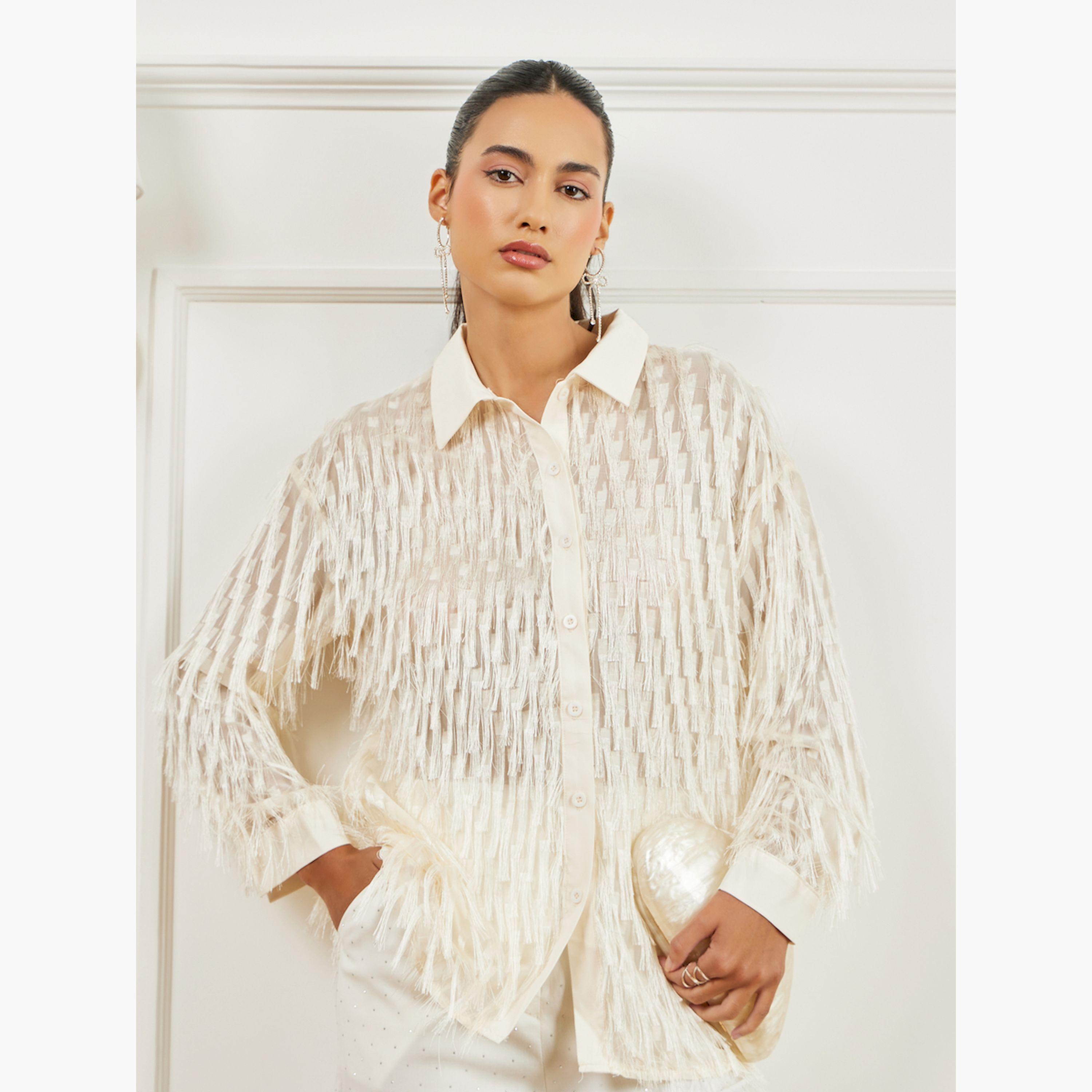 قميص بتفاصيل شراشيب وأكمام طويلة-women-clothing-shirtsandblouses-blouses-image-1
