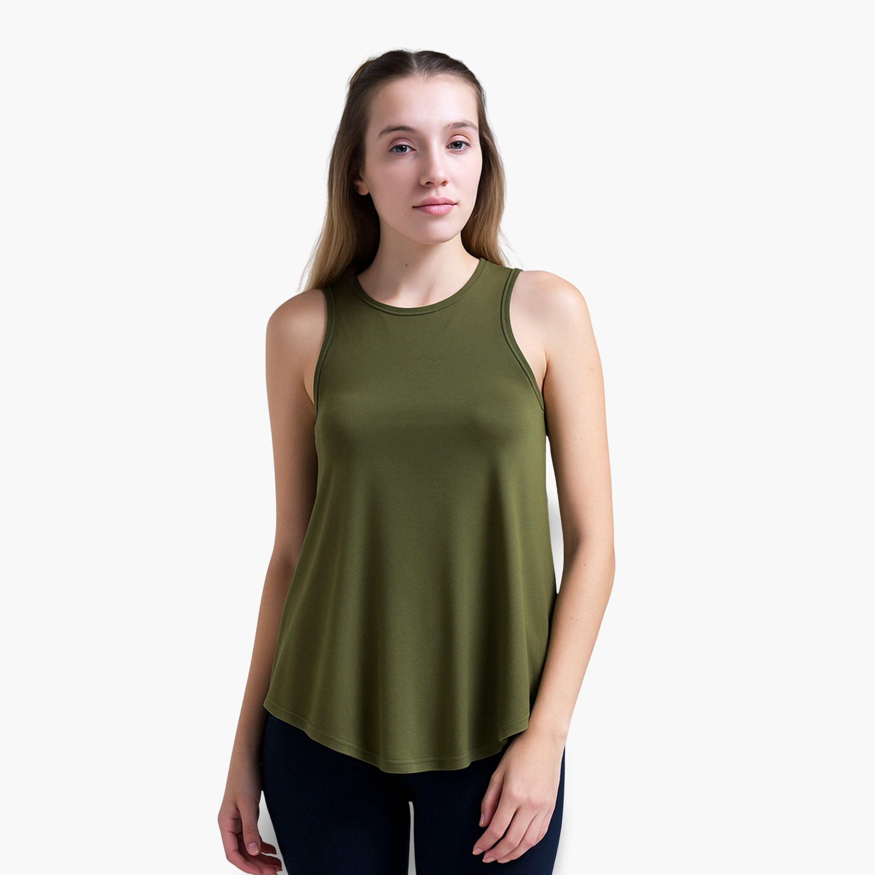 MUNNS AND MARS X Styli Women Olive Racerback Tank Top-sports-women-clothing-tshirtsandvests-image-1
