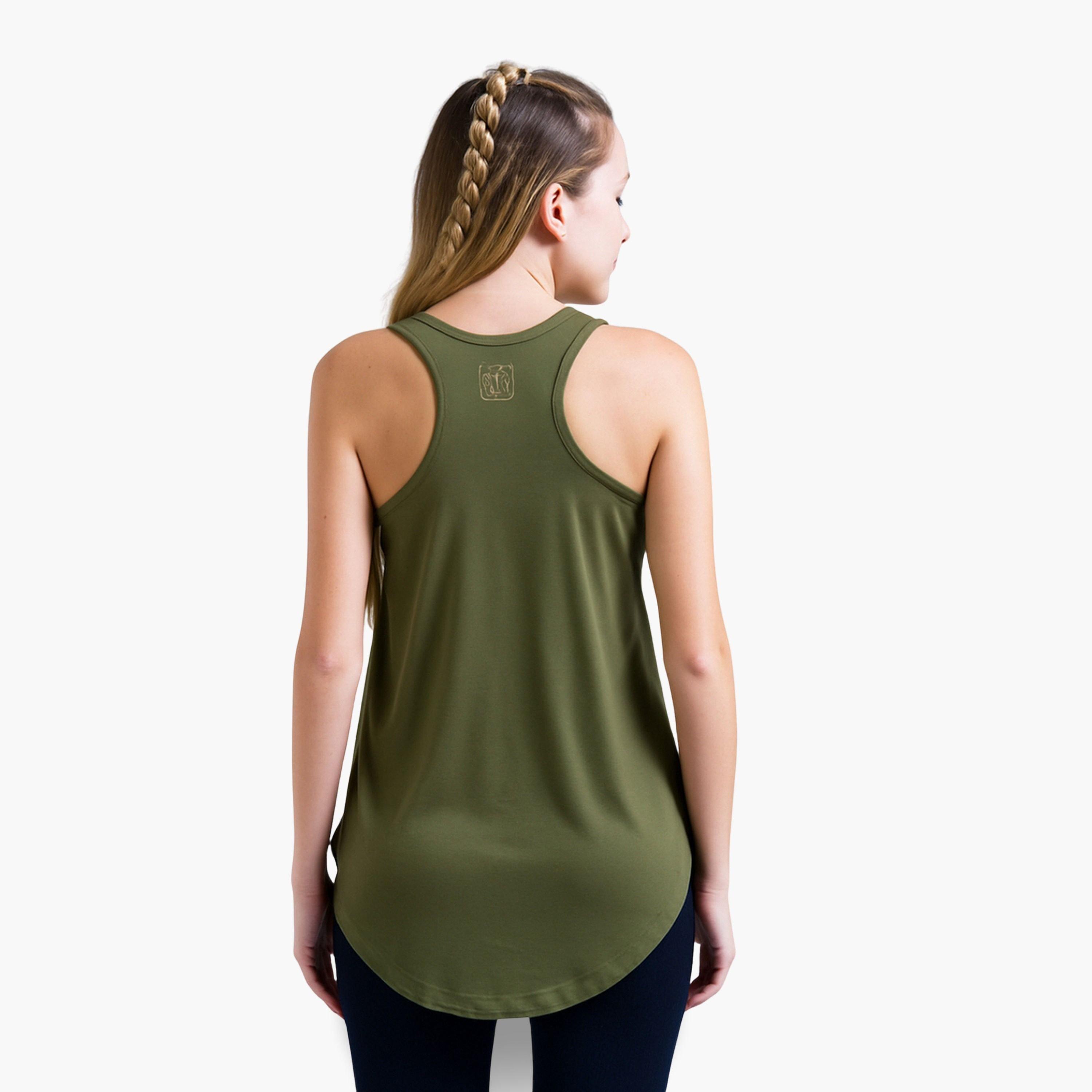 MUNNS AND MARS X Styli Women Olive Racerback Tank Top-sports-women-clothing-tshirtsandvests-image-2