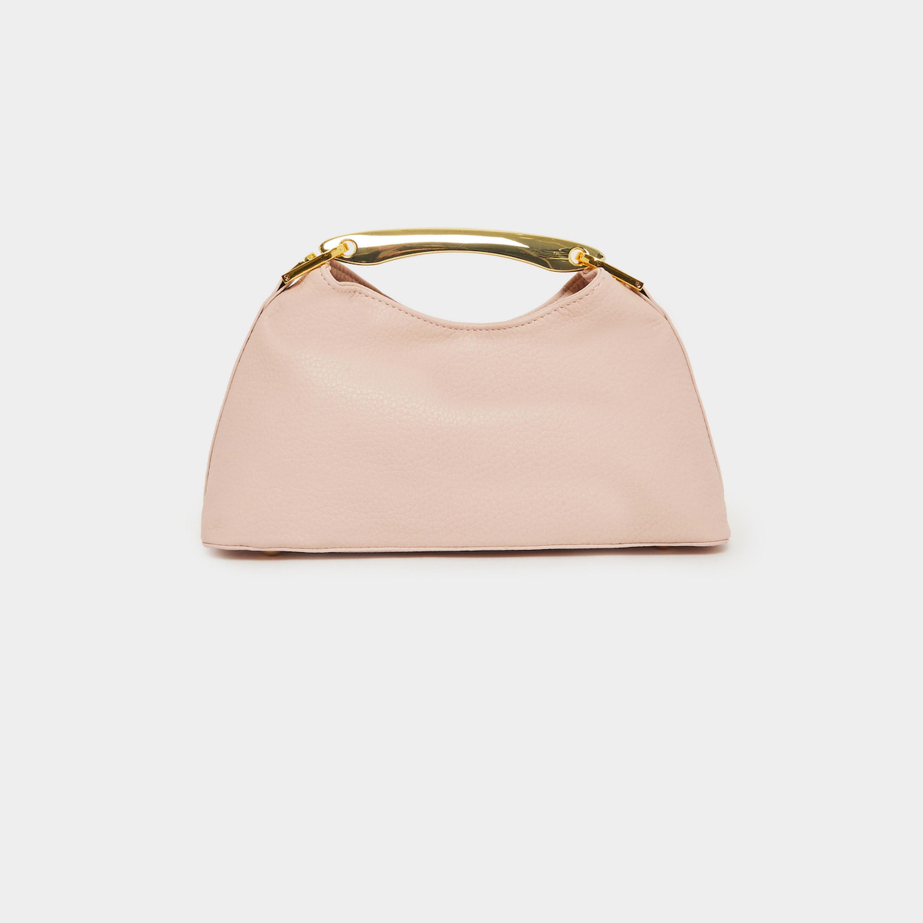 Styli Blush Pink Triangle Handbag with Gold Handle-women-bagsandwallets-handbags-image-3