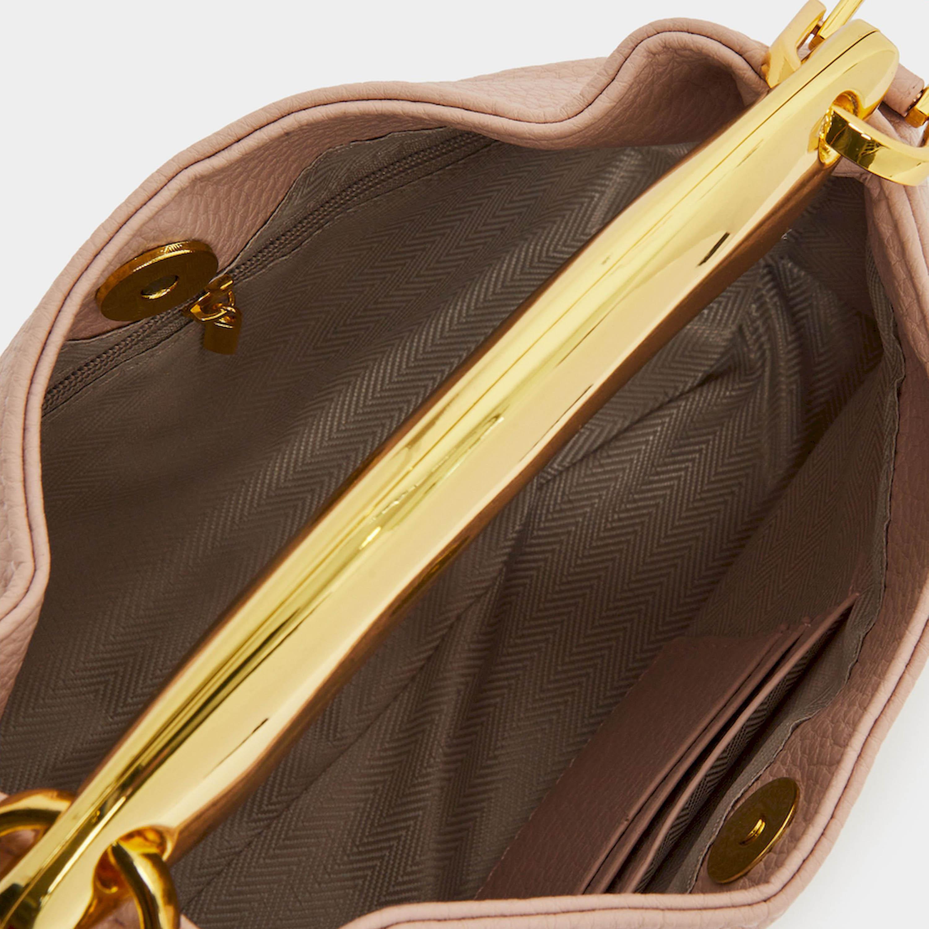 Styli Blush Pink Triangle Handbag with Gold Handle-women-bagsandwallets-handbags-image-5