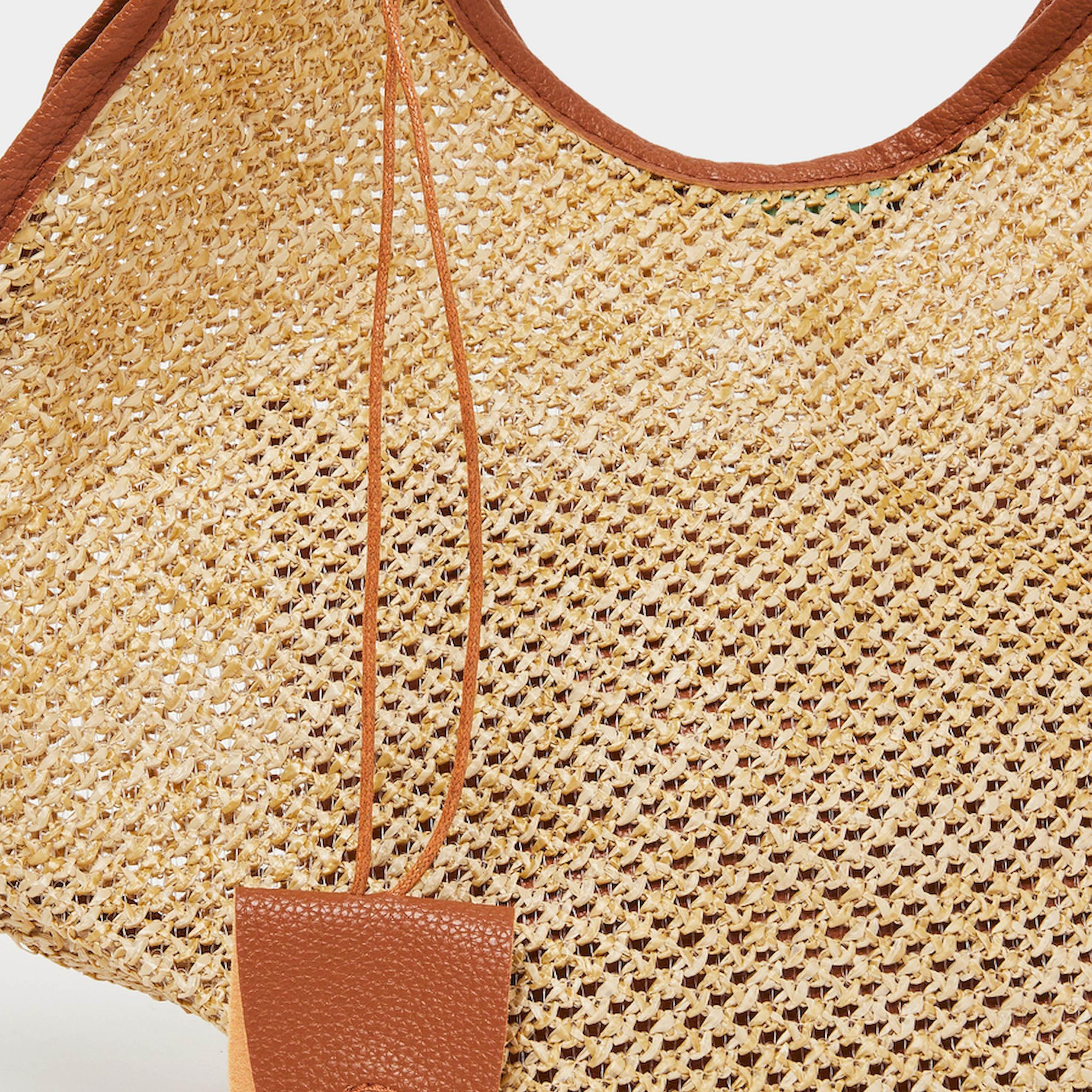 Styli Brown Straw Shoulder Bag-women-bagsandwallets-handbags-image-4