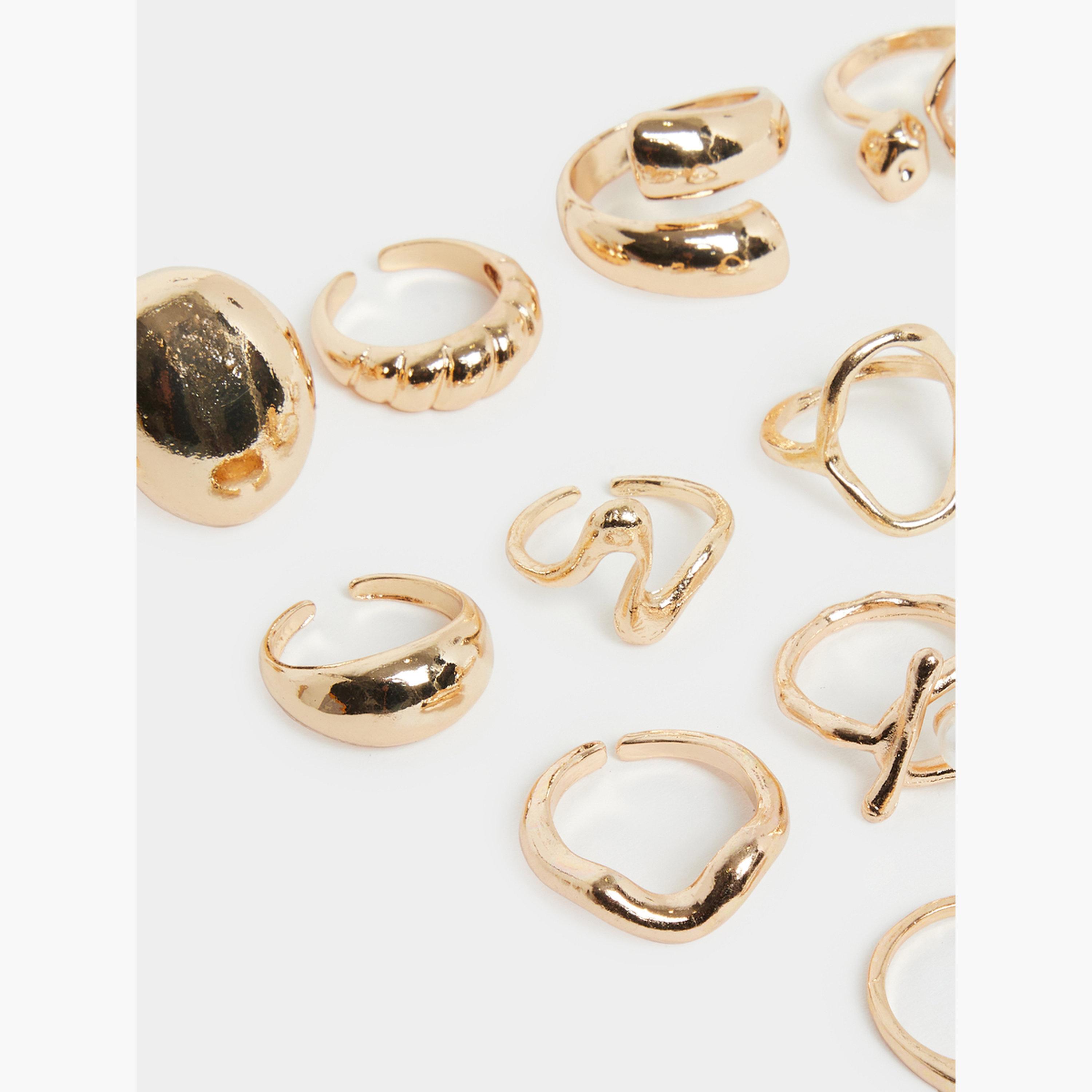 Styli Pack of 10 - Embellished Assorted Rings-women-watchesandjewellery-jewellery-rings-image-3