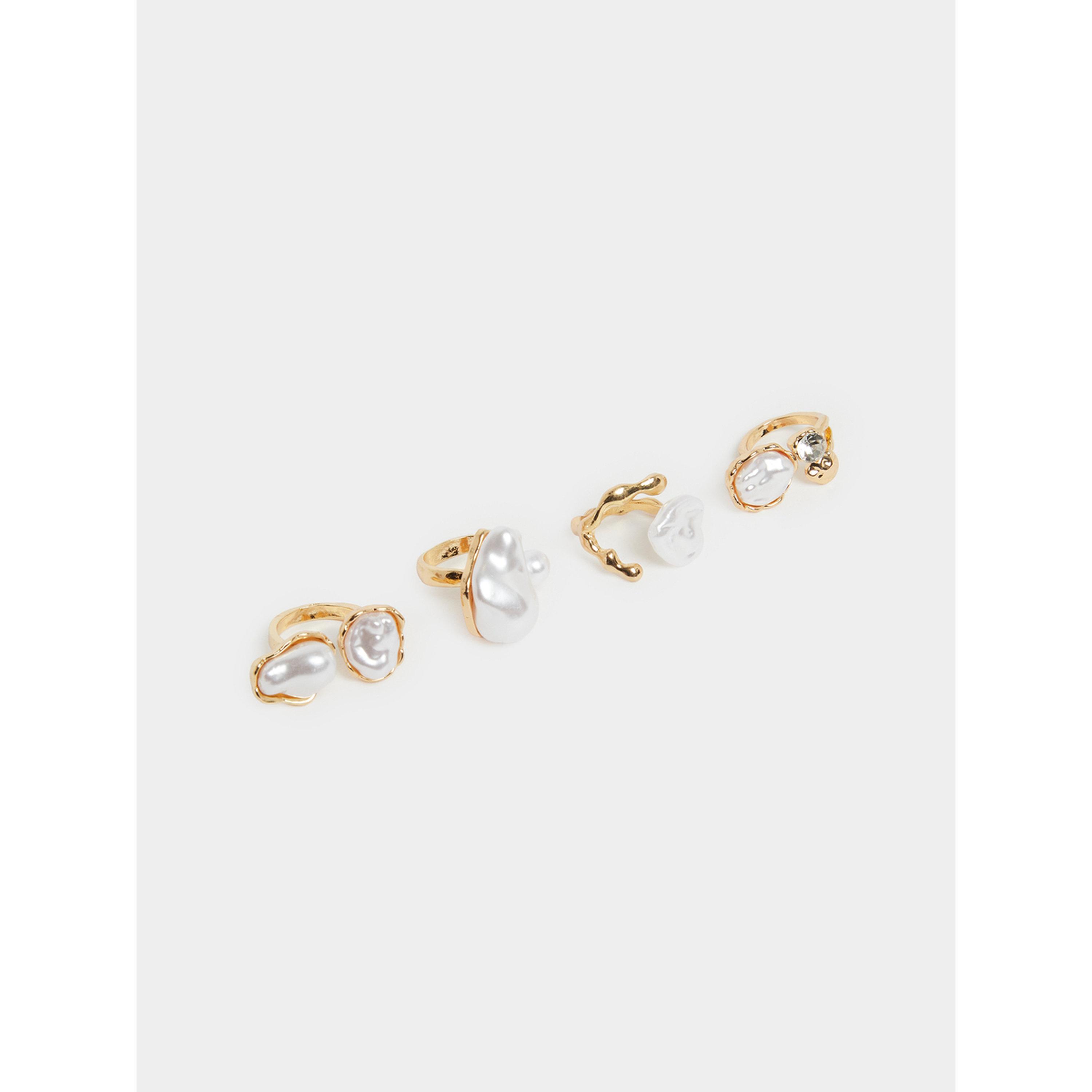 طقم من 4 خواتم لؤلؤ صناعي-women-watchesandjewellery-jewellery-rings-image-1