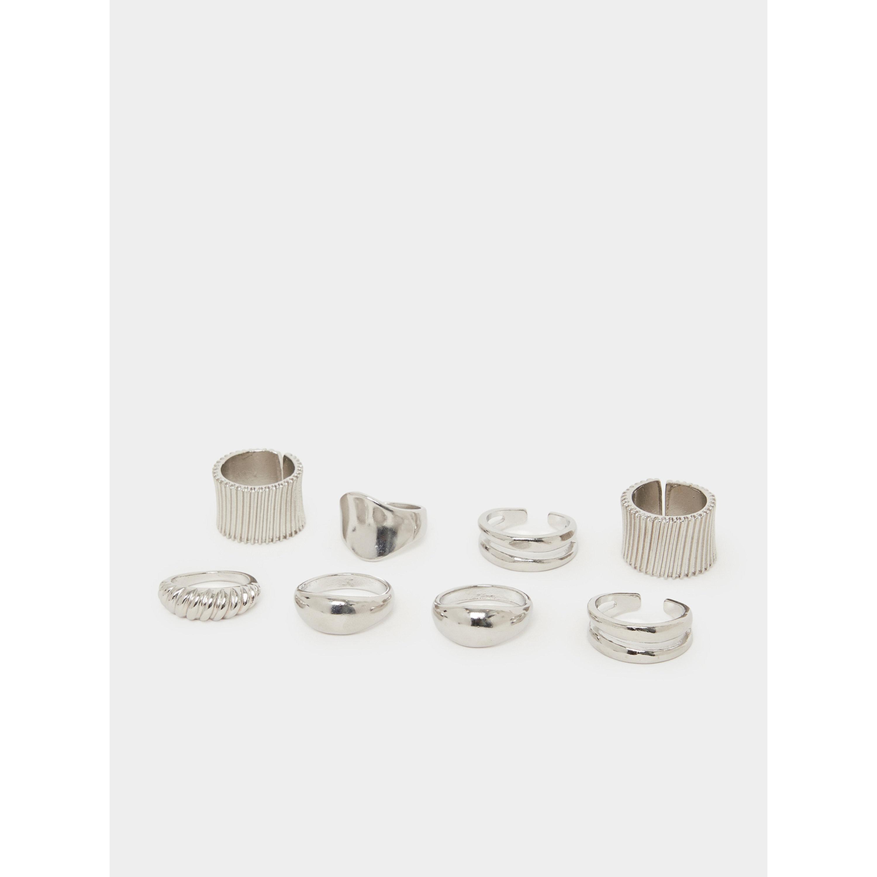 طقم من 8 قطع - خواتم فضية مميزة-women-watchesandjewellery-jewellery-rings-image-1