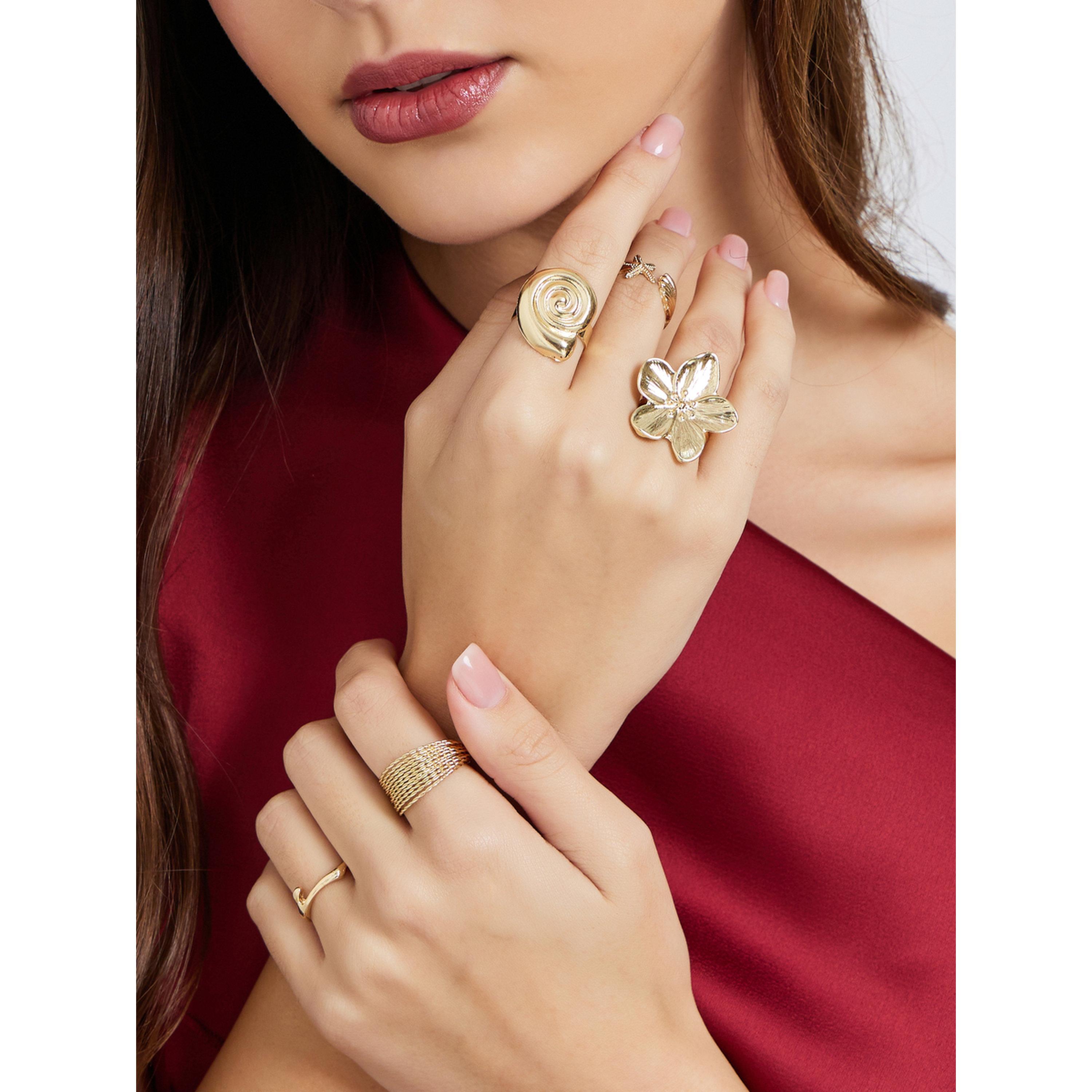 طقم من 8 قطع - خواتم ذهبية مميزة-women-watchesandjewellery-jewellery-rings-image-2